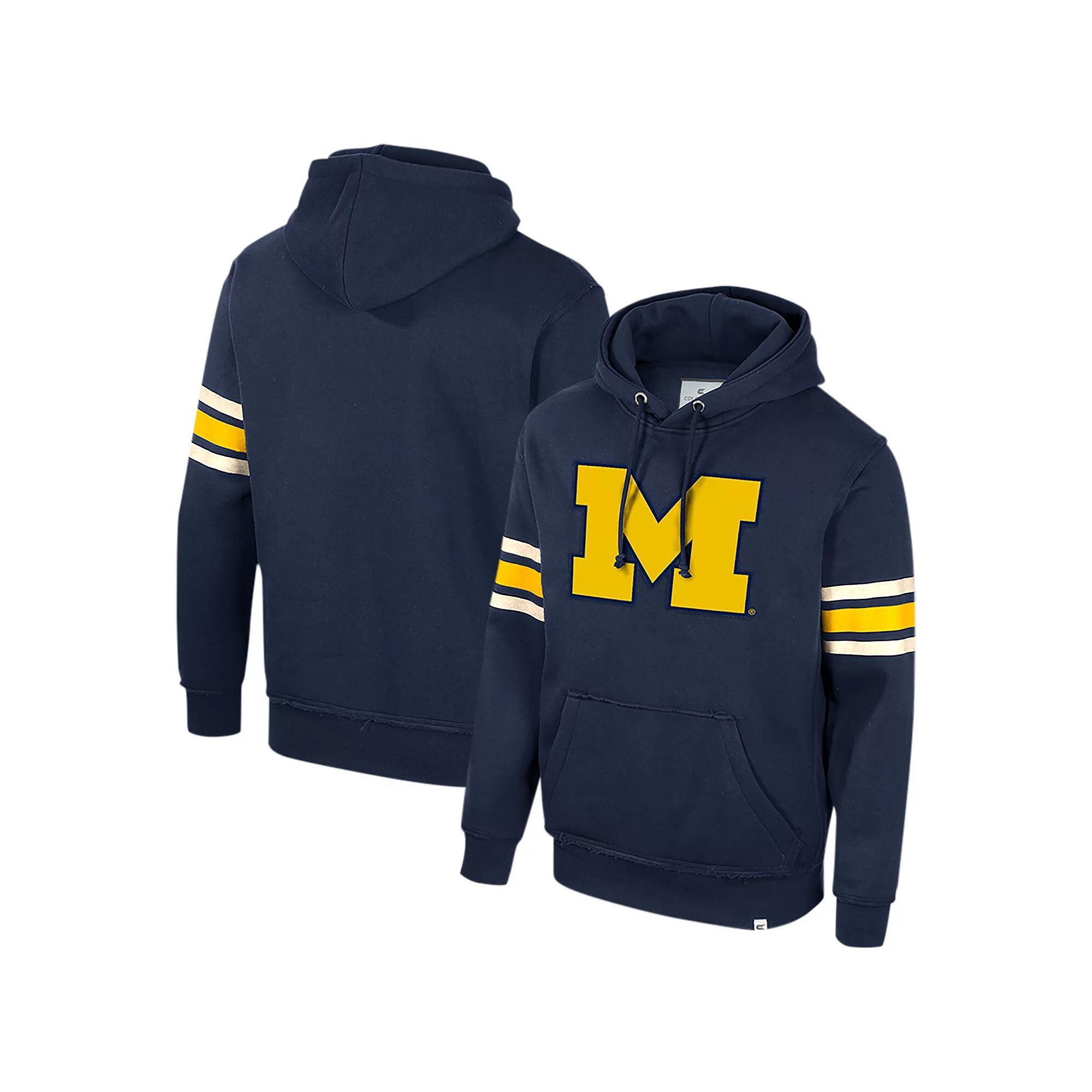 Men's Colosseum Navy Michigan Wolverines Saluting Pullover Hoodie, Size: Large, Blue Product Image