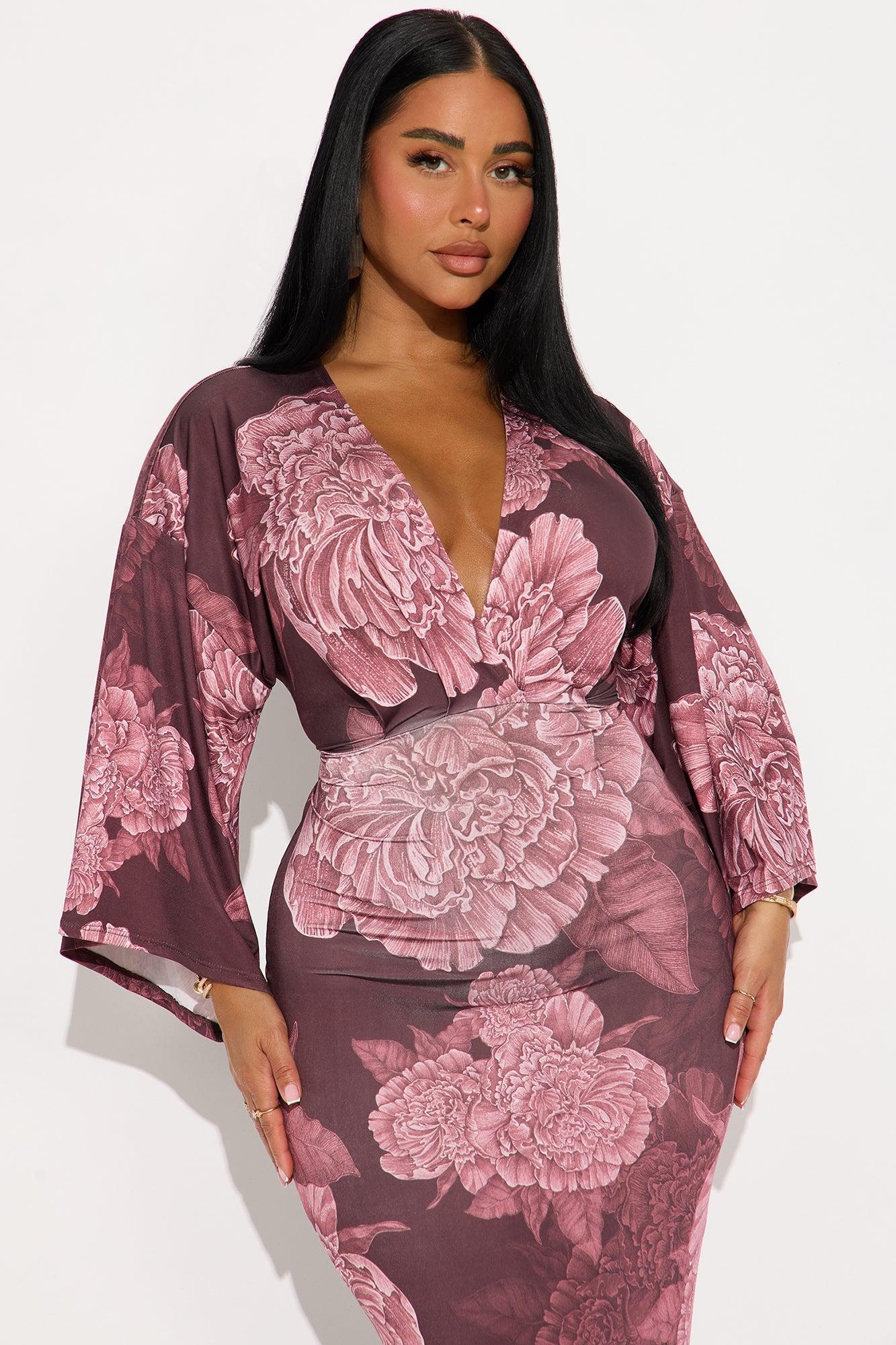 Maisie Floral Maxi Dress - Mauve/combo Product Image