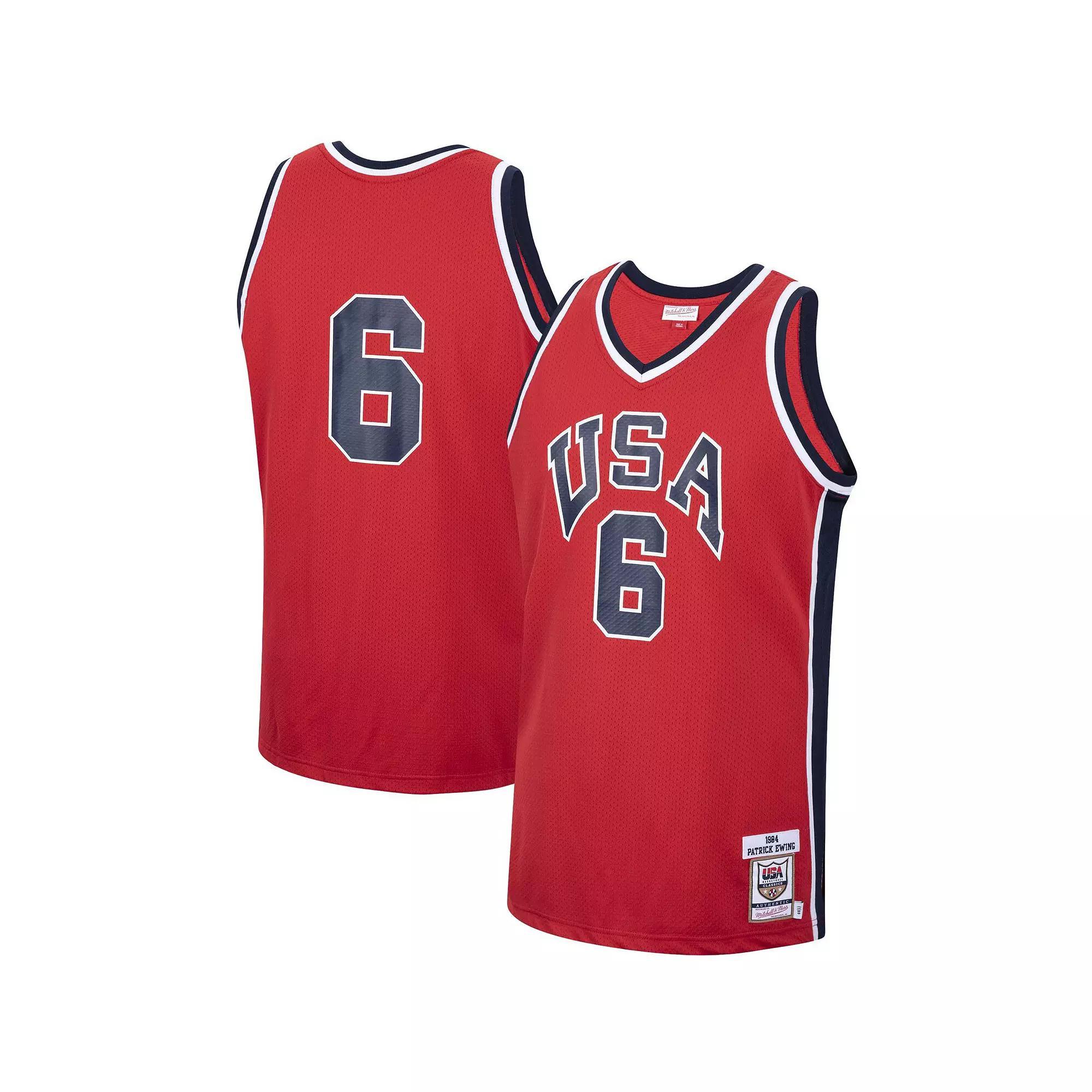 Men's Mitchell & Ness Patrick Ewing Red USA Basketball Authentic 1984 Jersey, Size: Small, Usa Red Product Image