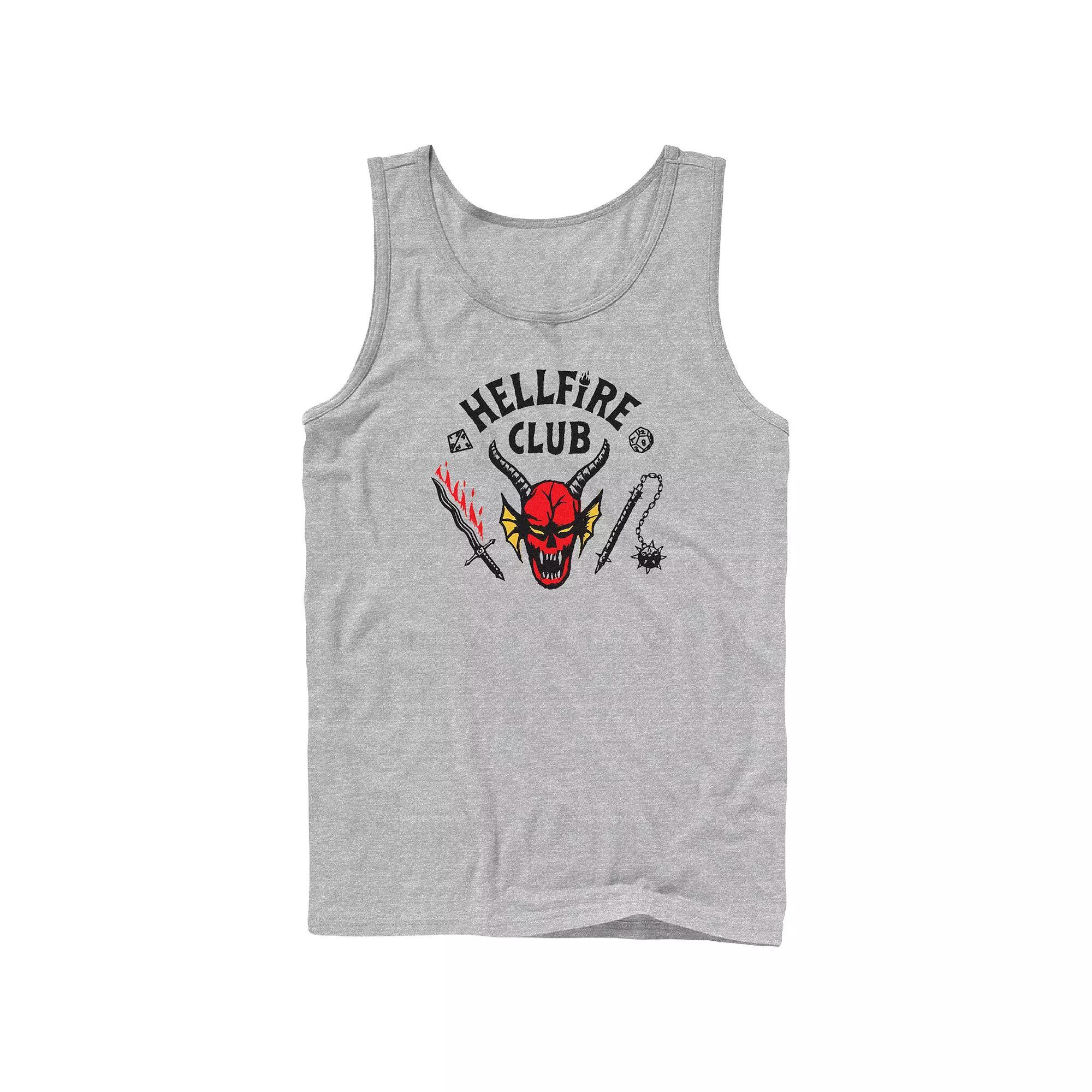 Men's Netflix Stranger Things Hellfire Club Logo Graphic Tank Top, Size: Large, Athletic Grey Product Image