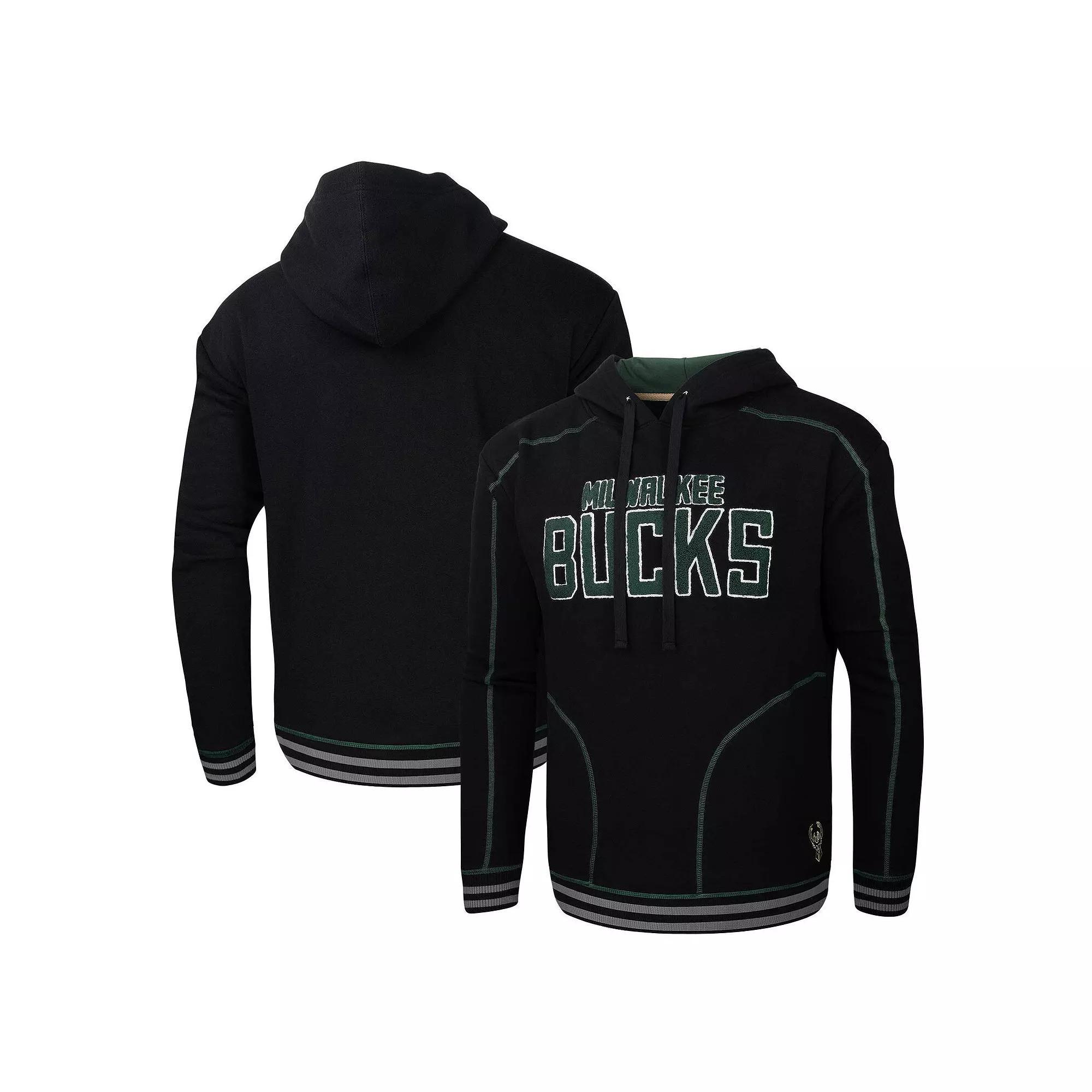 Men's Stadium Essentials  Black Milwaukee Bucks Baseline Pullover Hoodie, Size: Large Product Image