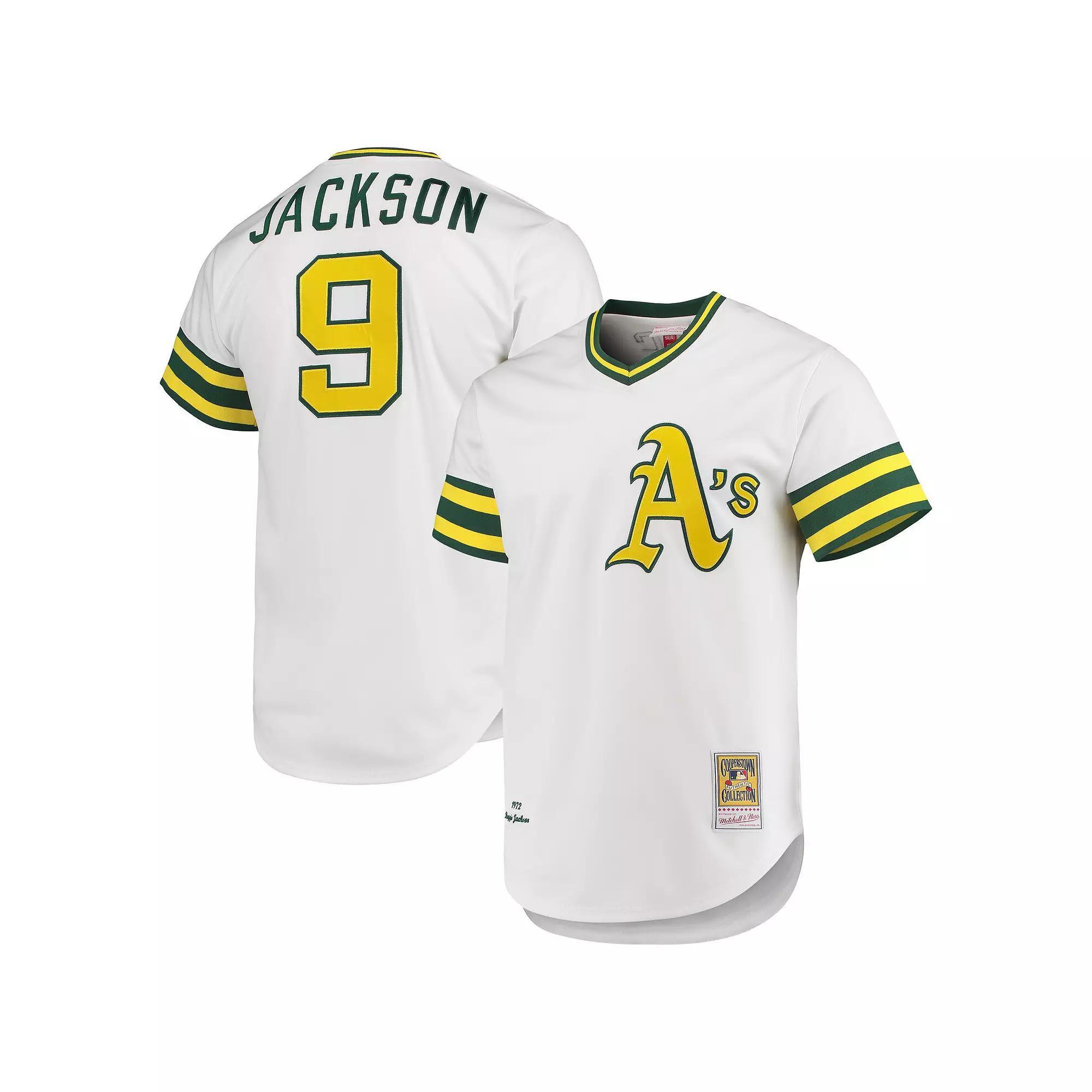 Men's Mitchell & Ness Reggie Jackson White Oakland Athletics 1972 Cooperstown Collection Authentic Jersey, Size: 36 Product Image