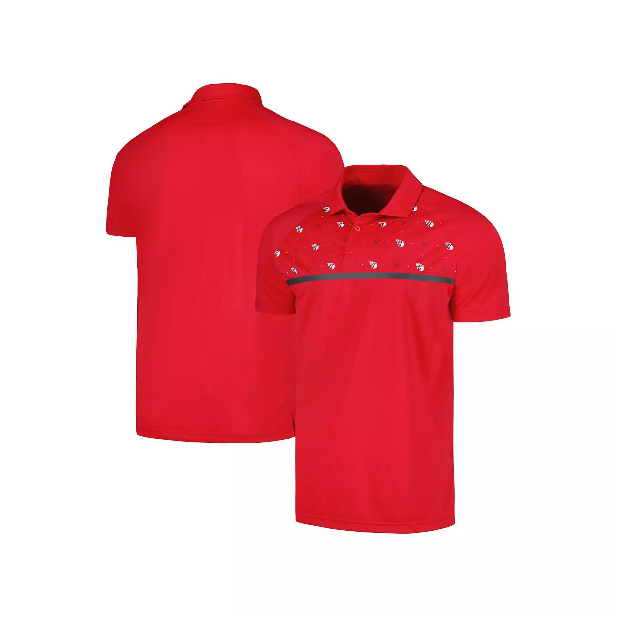Men's Levelwear Red Cleveland Guardians Sector Batter Up Raglan Polo, Size: Small, Grd Red Product Image