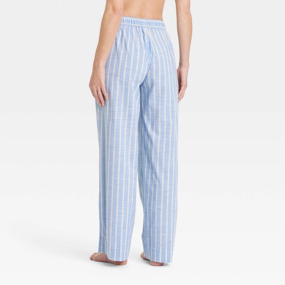 Women's Striped Cotton Blend Pajama Pants - Auden™ Blue XXL Product Image