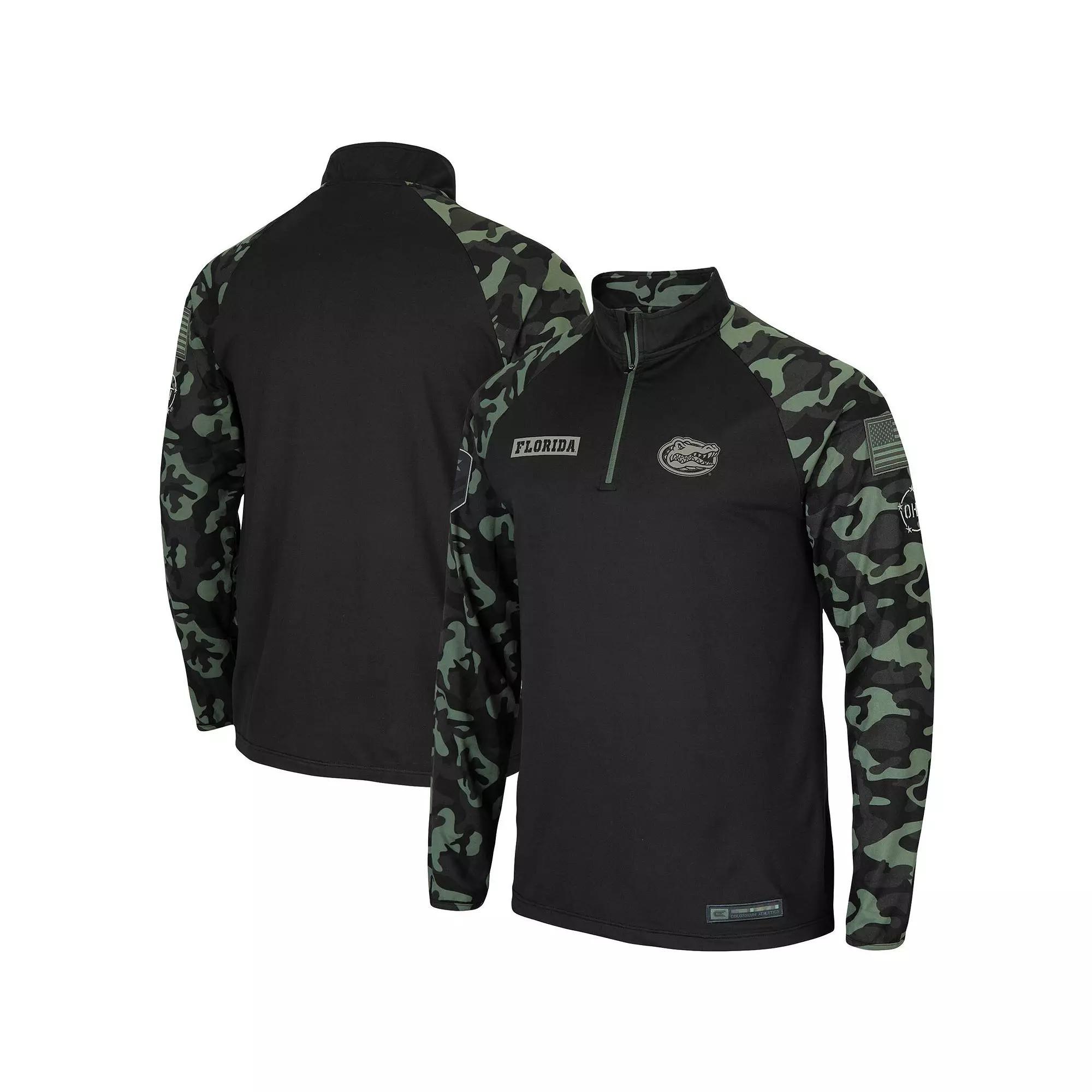 Men's Colosseum Black UCF Knights OHT Military Appreciation Take Flight Raglan Quarter-Zip Jacket, Size: 2XL Product Image