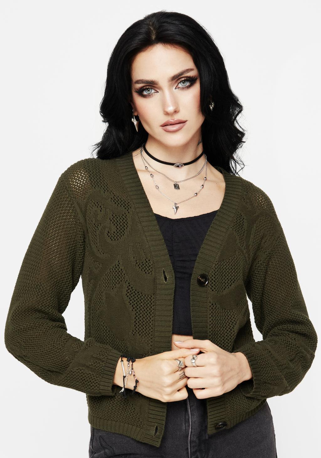 Tulip Jacquard Knit Cardigan Product Image