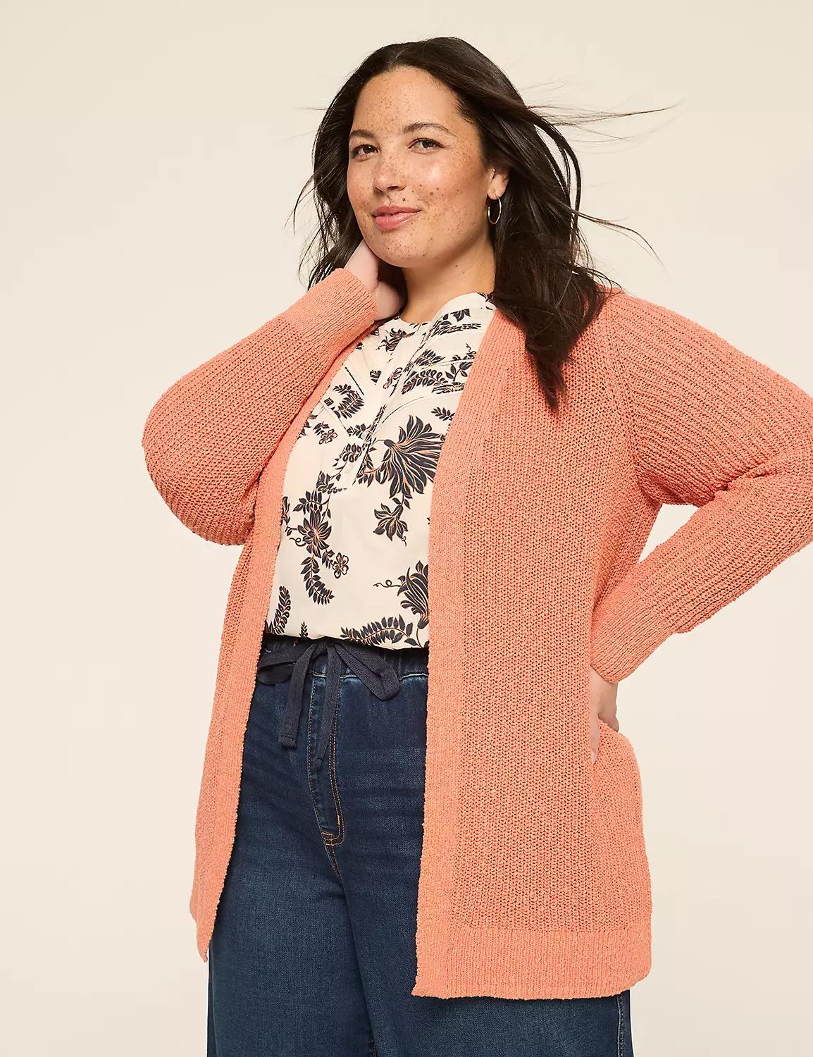 Open-Front Stitch Cardigan Product Image