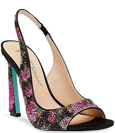 Betsey Johnson Womens Mina Rhinestone Peep Toe Evening Sandals Product Image