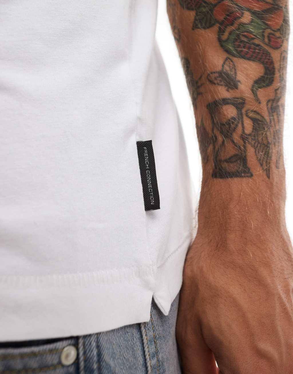 French Connection classic short sleeve t-shirt in white Product Image