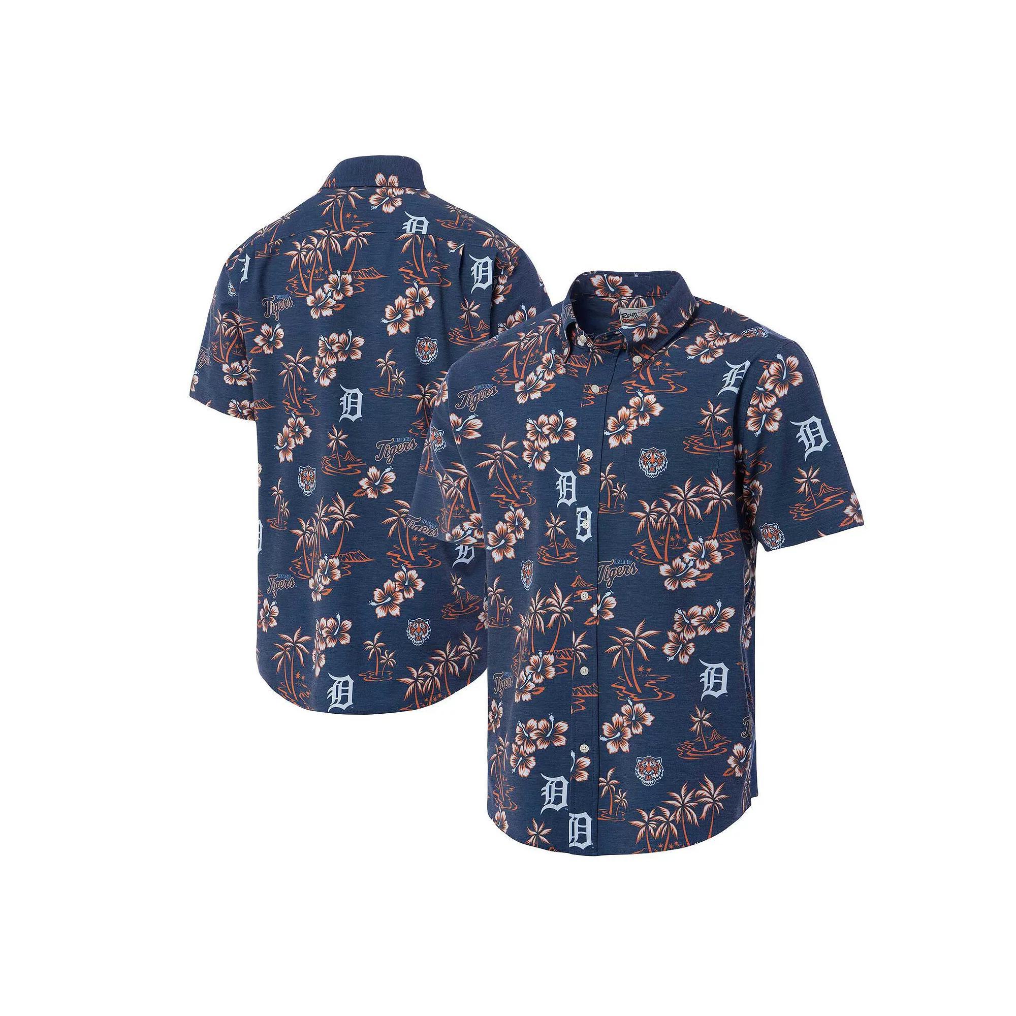 Men's Reyn Spooner Navy Detroit Tigers Kekai Button-Down Shirt, Size: Medium, Blue Product Image