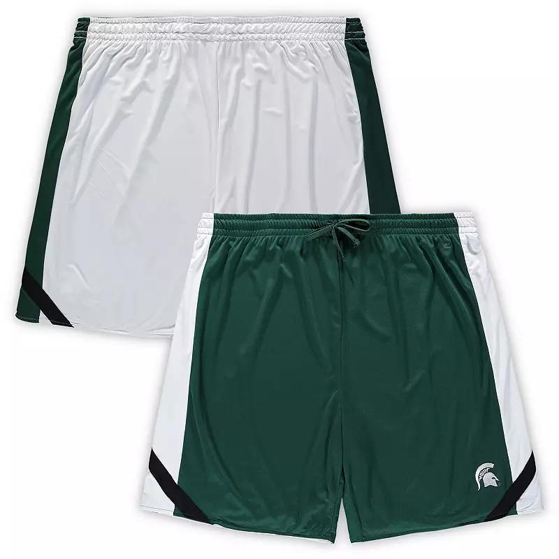 Men's Colosseum Green/White Michigan State Spartans Big & Tall Team Reversible Shorts, Size: 3XB Product Image