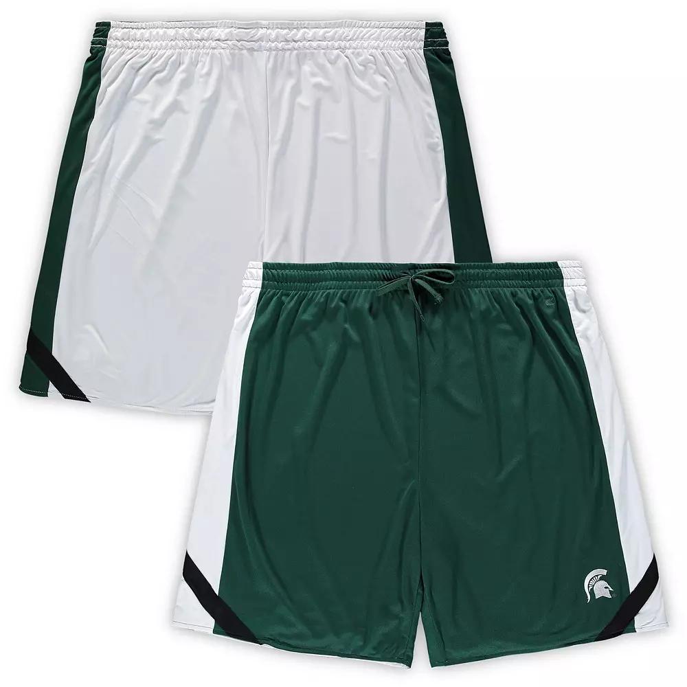 Men's Colosseum Green/White Michigan State Spartans Big & Tall Team Reversible Shorts, Size: 3XB Product Image