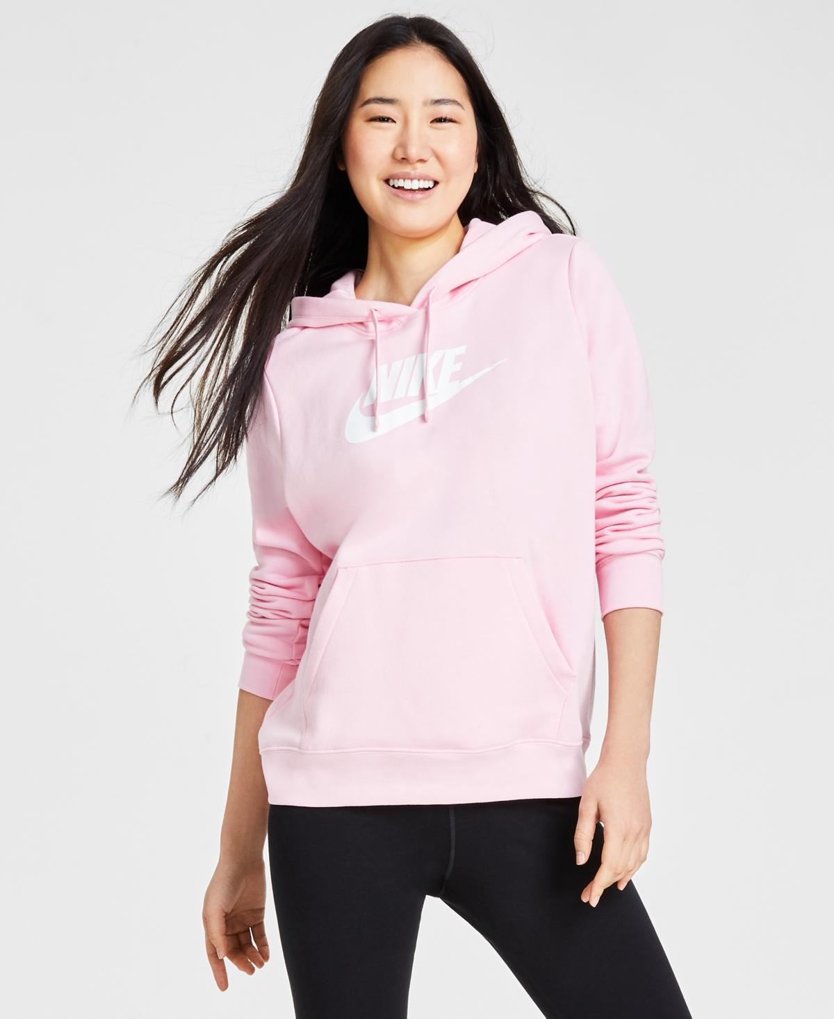 Women's Nike Sportswear Club Large Logo Fleece Hoodie, Size: Small, Birch Grey Product Image