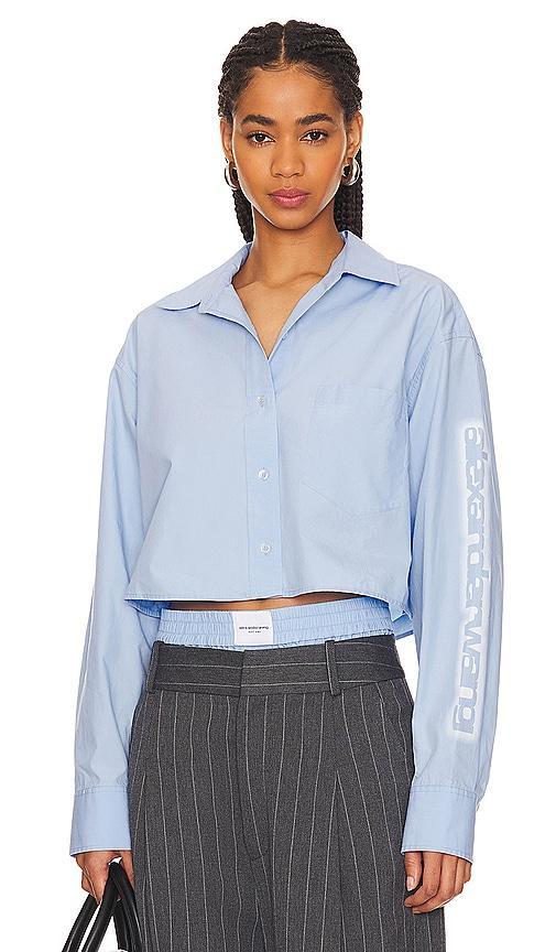 Button Down Cropped Shirt Product Image