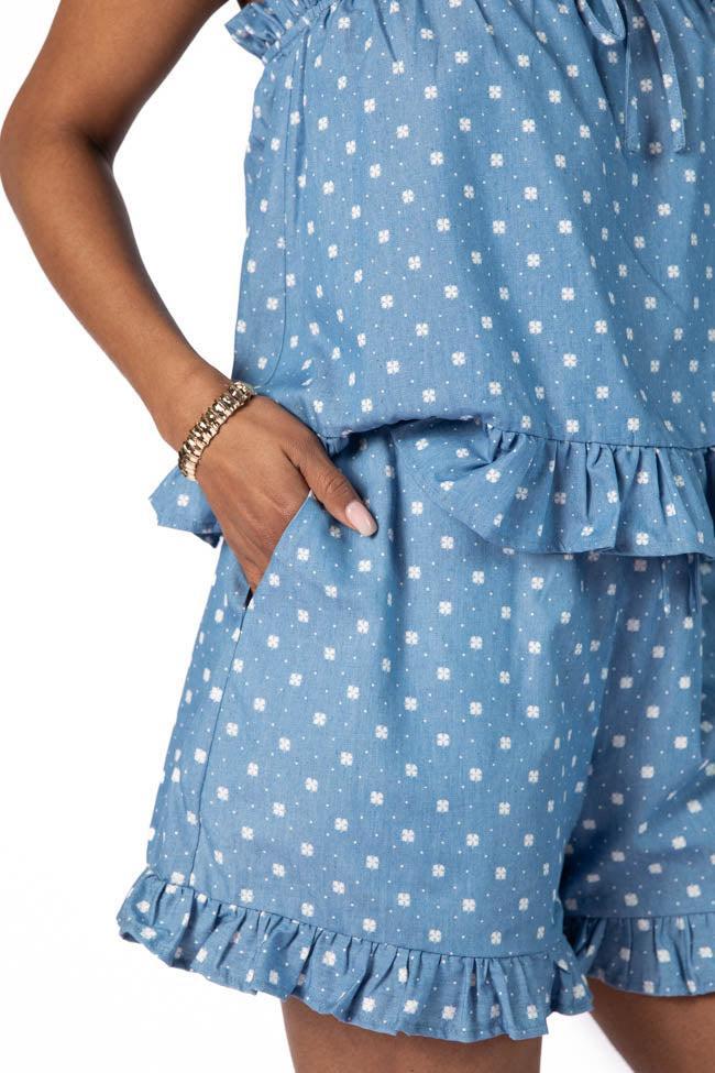 Perfect Playlist Blue Printed Chambray Set SALE Product Image