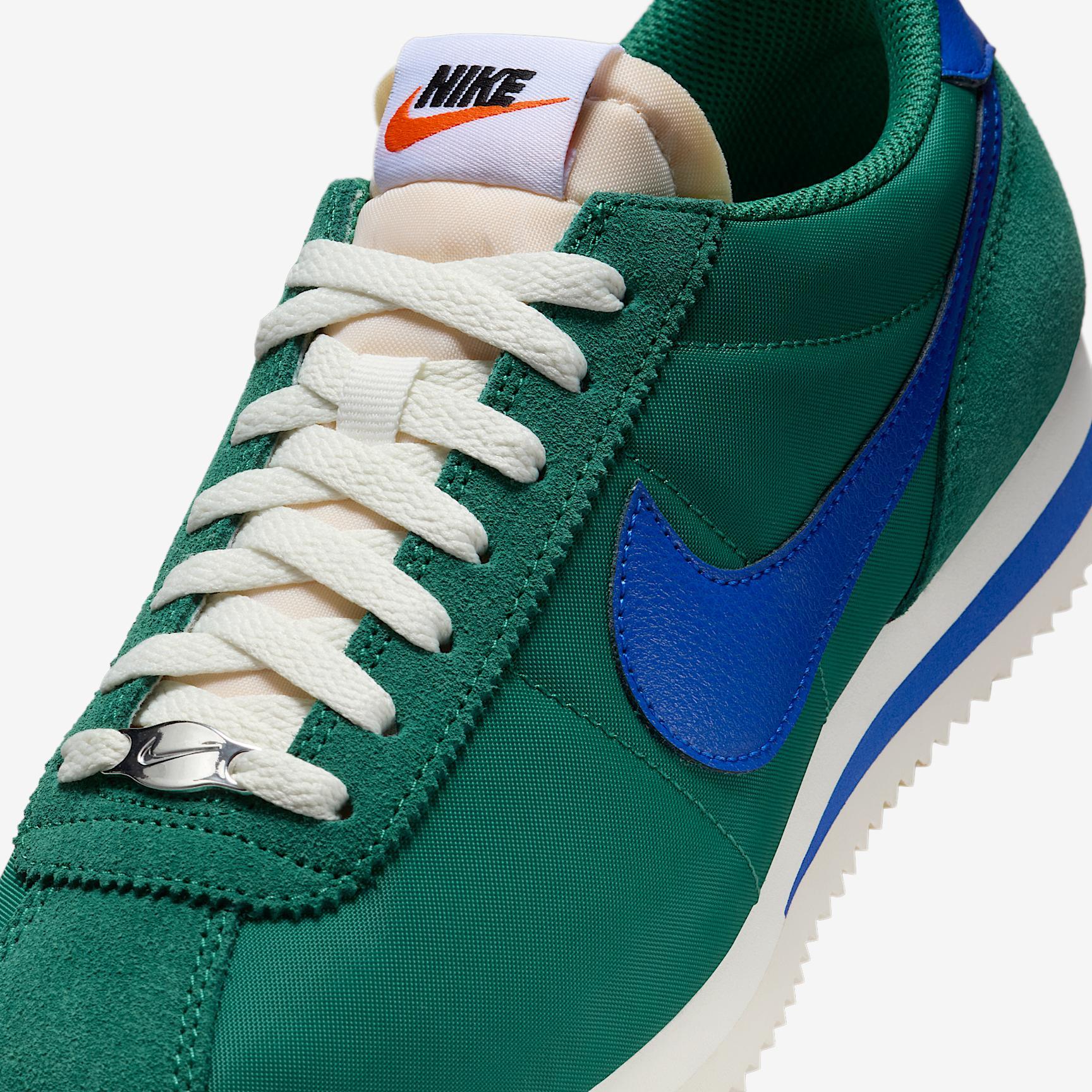 Nike Womens Cortex Textile Casual Shoes in Evergreen Aura/Sail/White Product Image