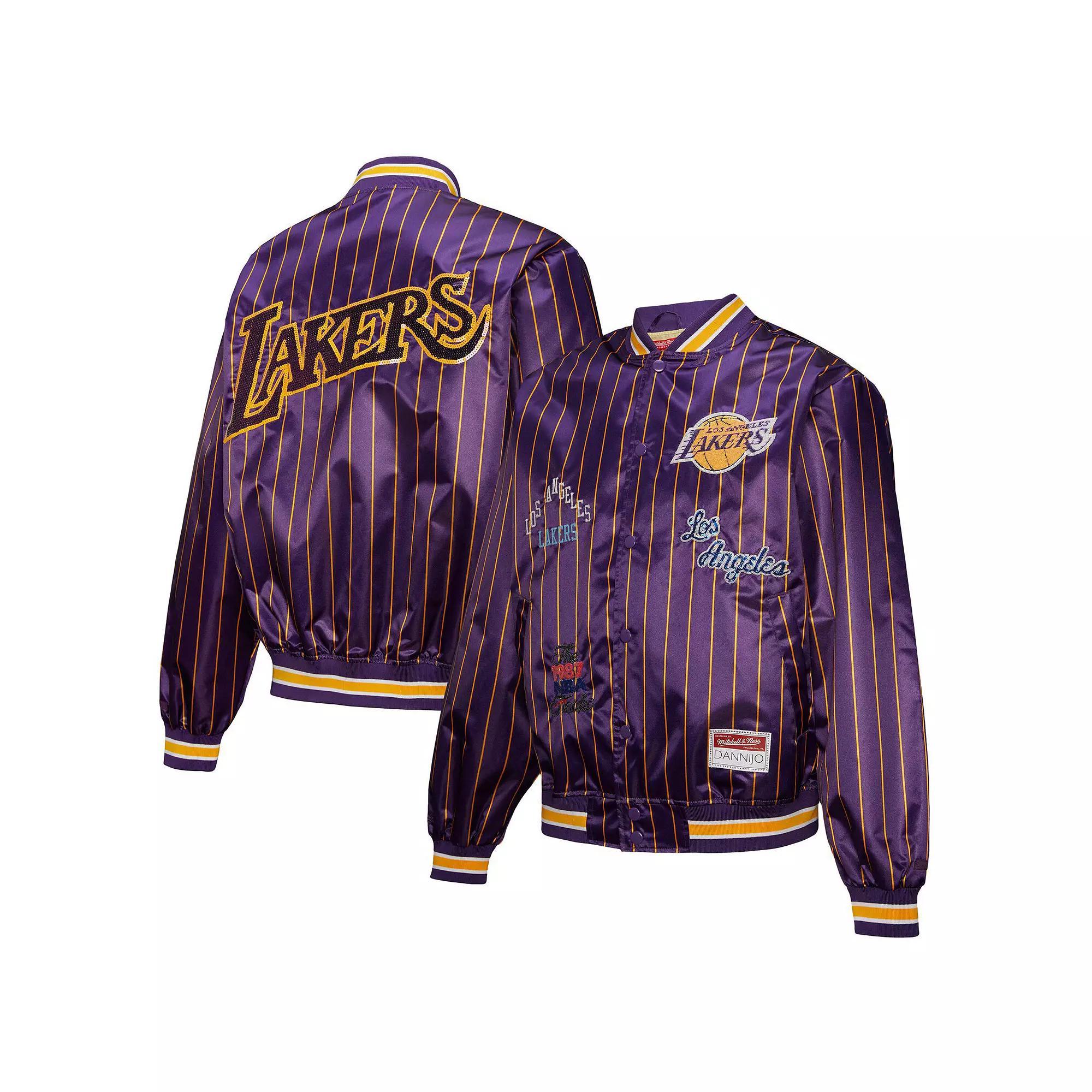Women's Mitchell & Ness x DANNIJO  Purple Los Angeles Lakers  Satin Full-Snap Jacket, Size: XS Product Image