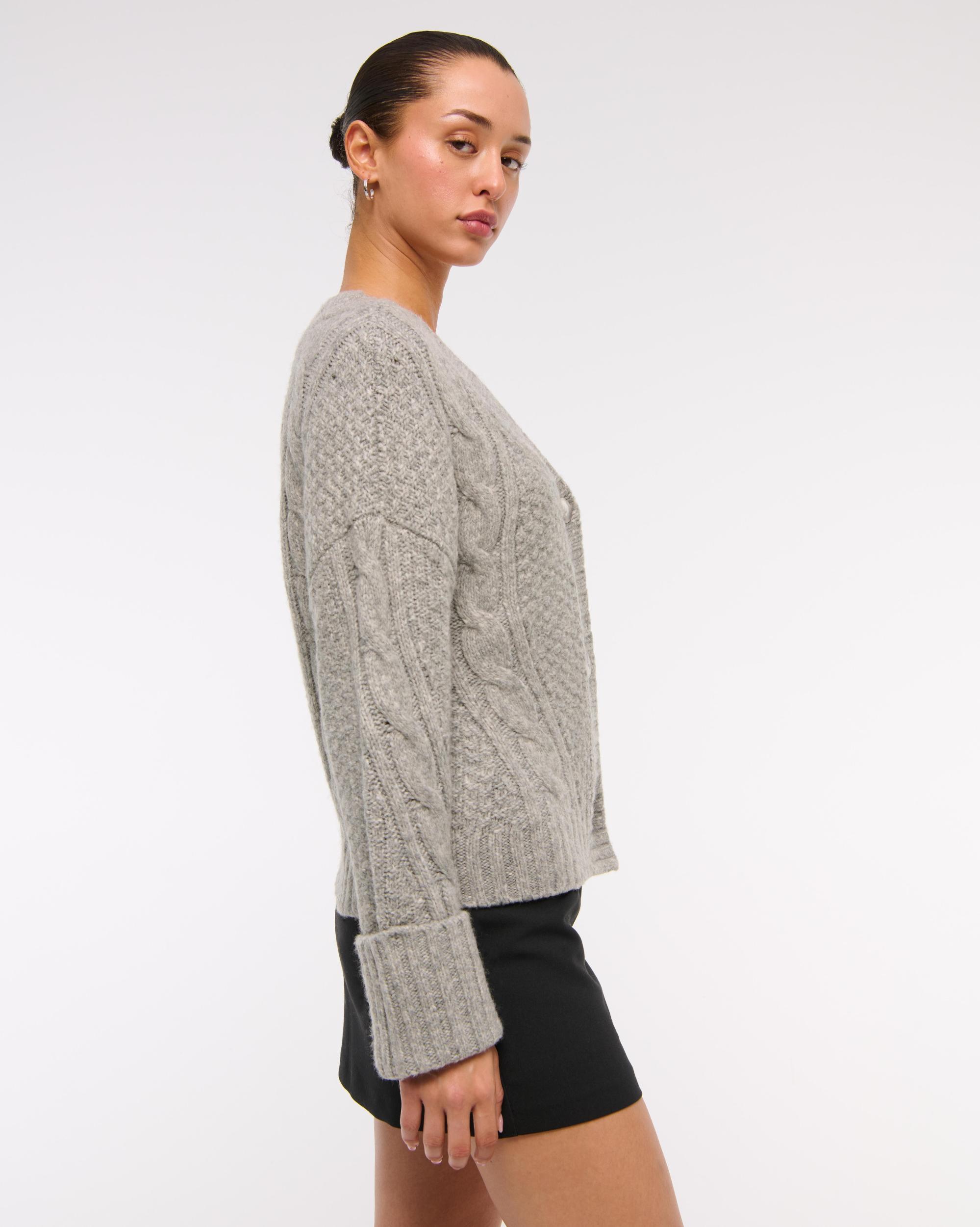 Seed-Stitch Cable Cardigan Product Image