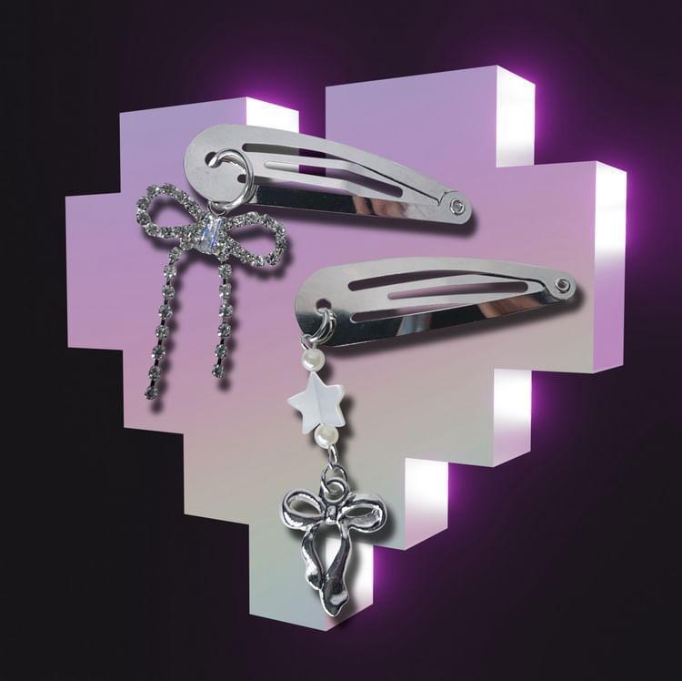 Set of 2: Pendant Alloy Hair Clip (Various Designs) Product Image