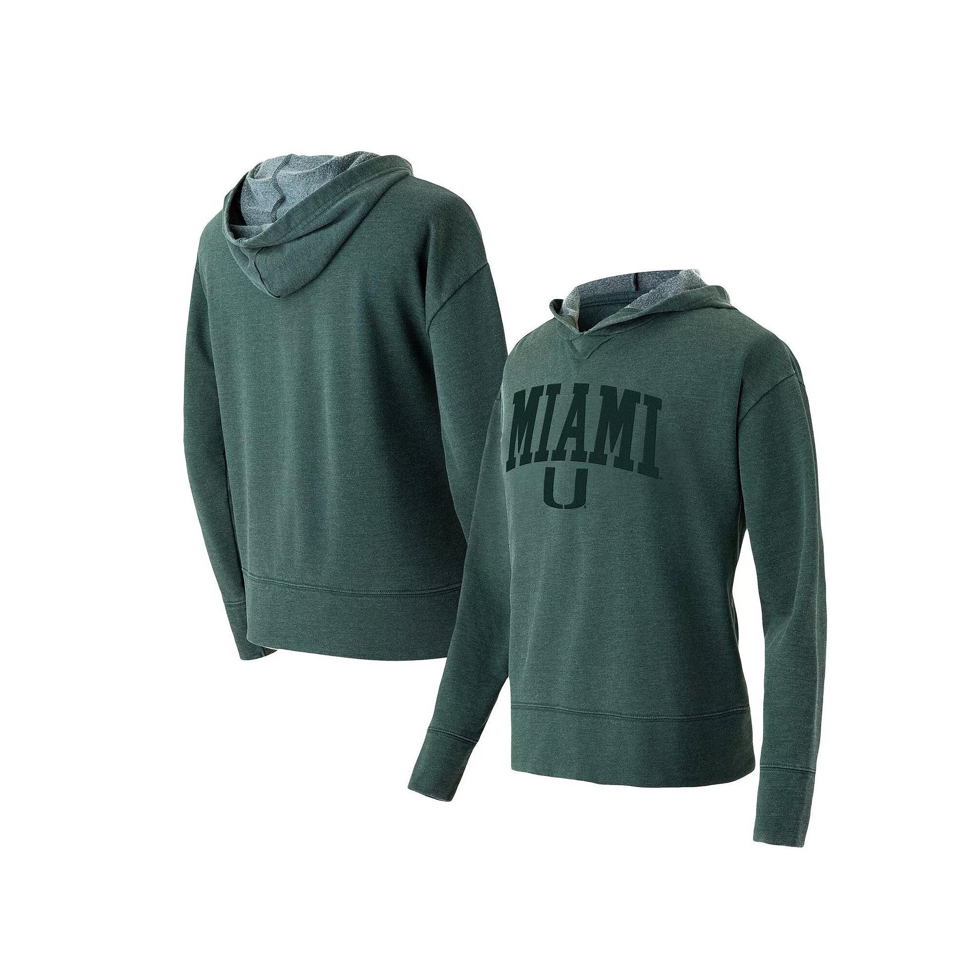 Women's Concepts Sport Green Miami Hurricanes Volley Long Sleeve Hoodie T-Shirt, Size: Medium Product Image