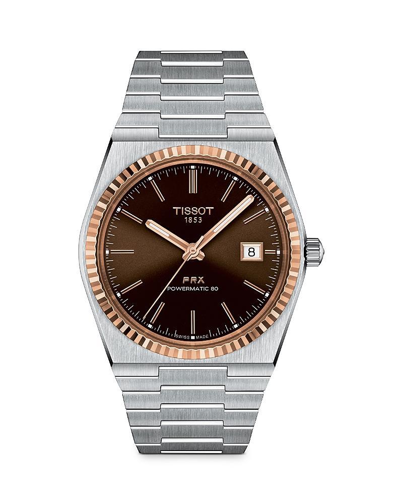 Tissot Mens Prx Automatic Stainless Steel Tonneau Bracelet Watch Product Image