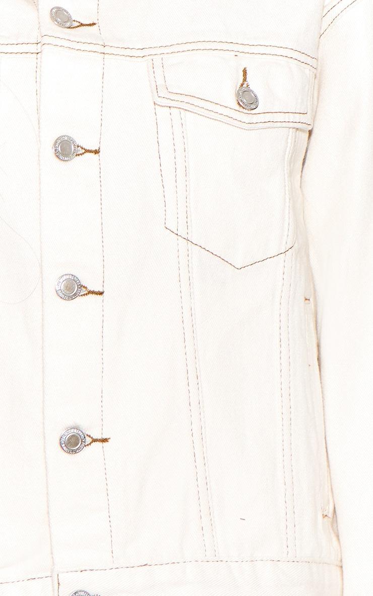 Ecru Oversized Classic Denim Jacket Product Image