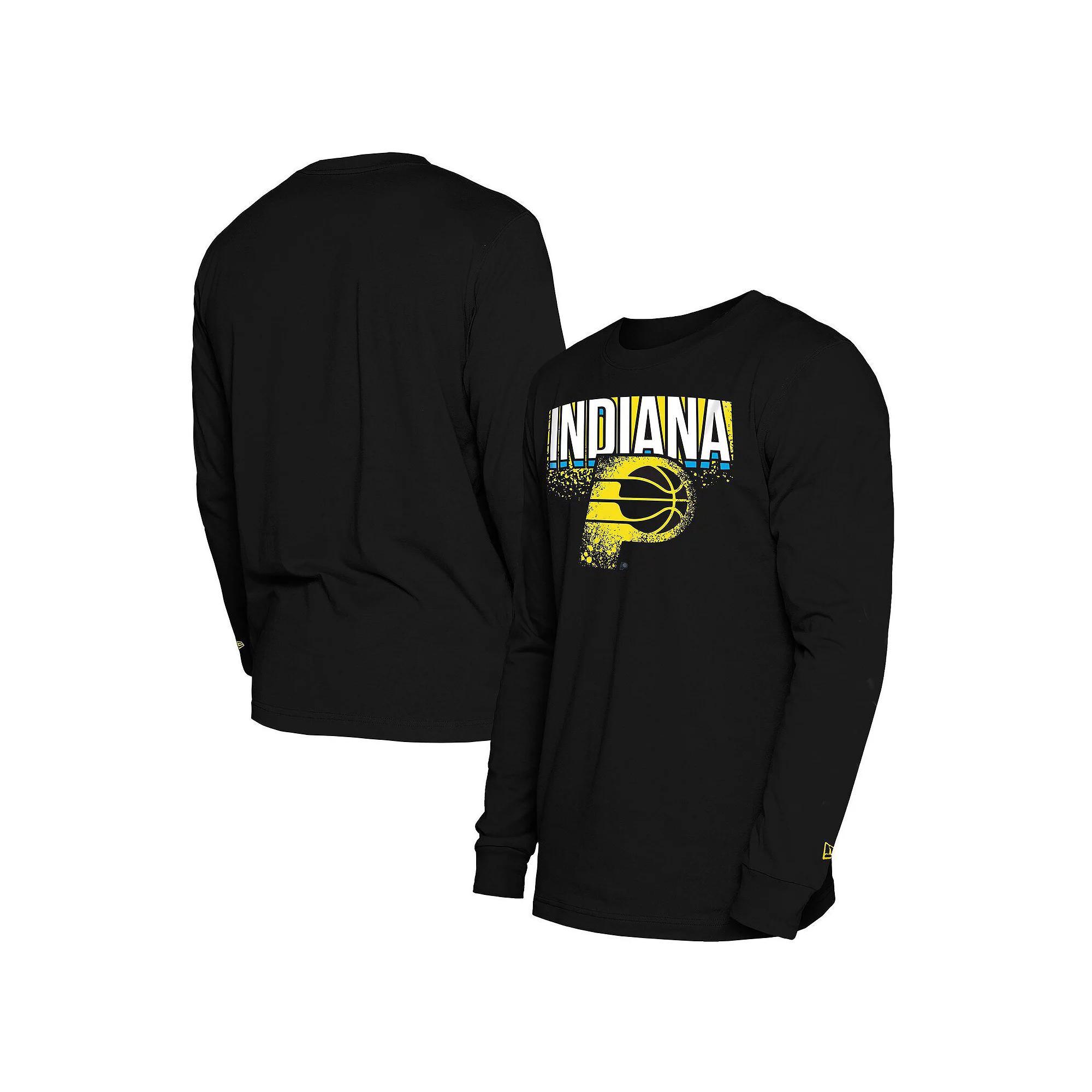 Men's New Era  Black Indiana Pacers 2024/25 City Edition Long Sleeve T-Shirt, Size: XL Product Image