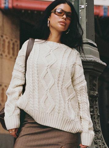 Anaya Oversized Sweater Beige Product Image