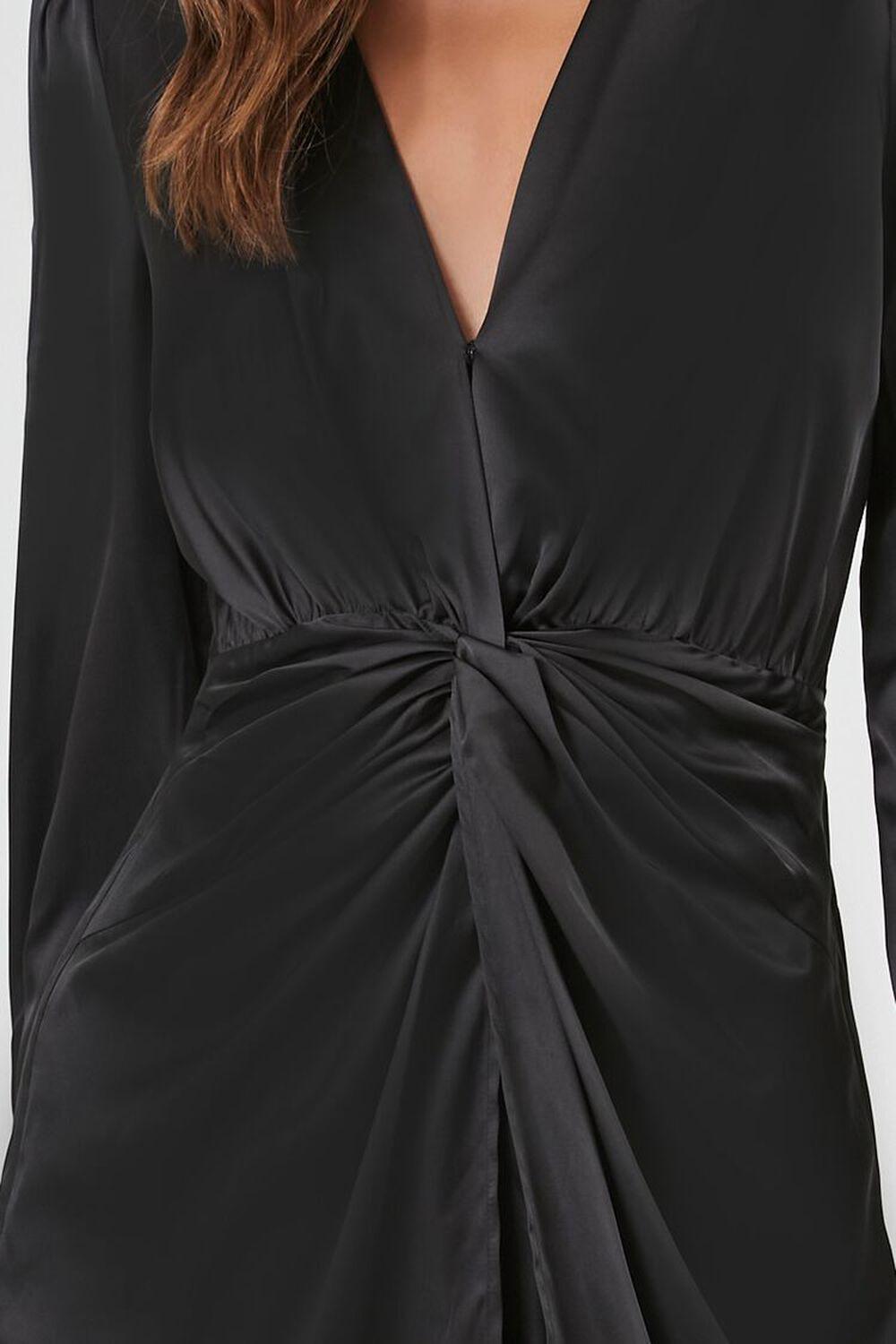 Satin Twist-Front Midi Dress | Forever 21 Product Image