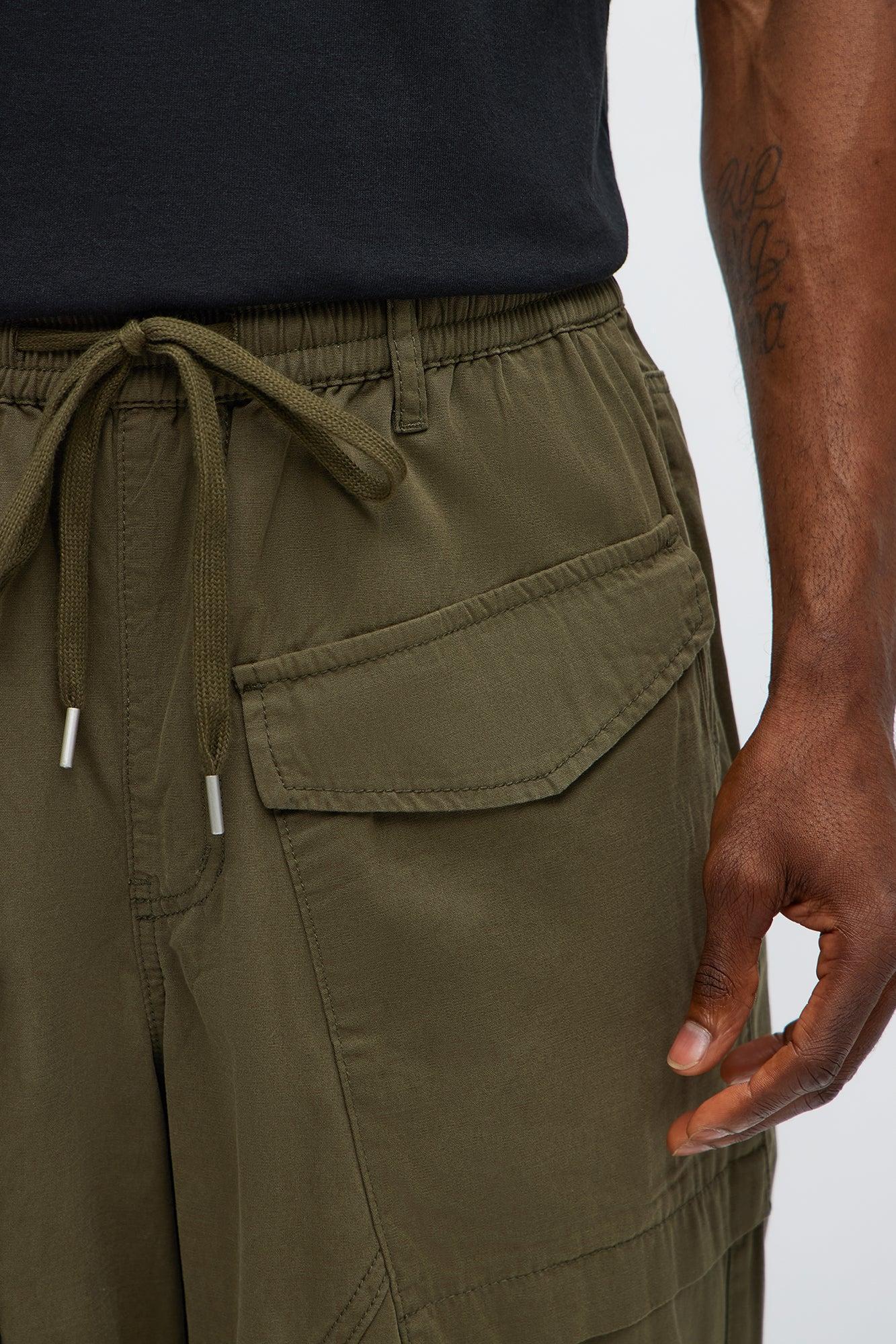 Baggy Lester Cargo Pants - Olive Product Image