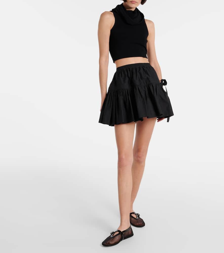 ALAÏA Hooded Crop Top In Black Product Image