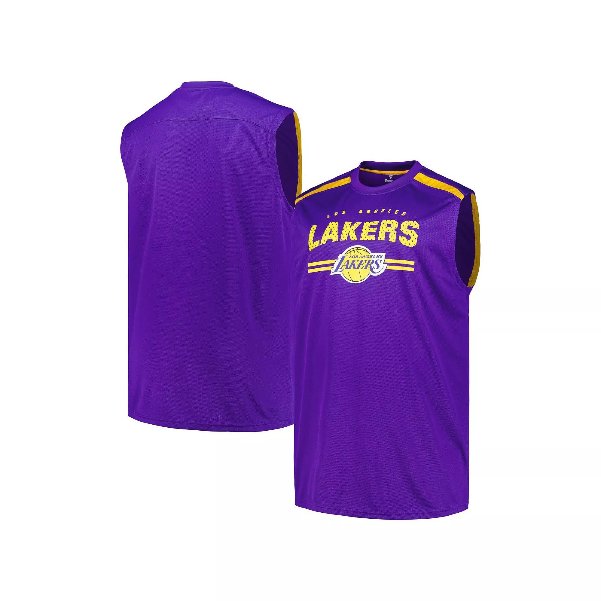 Men's Fanatics Purple Los Angeles Lakers Big & Tall Birdseye Muscle Tank Top, Size: 3XB Product Image
