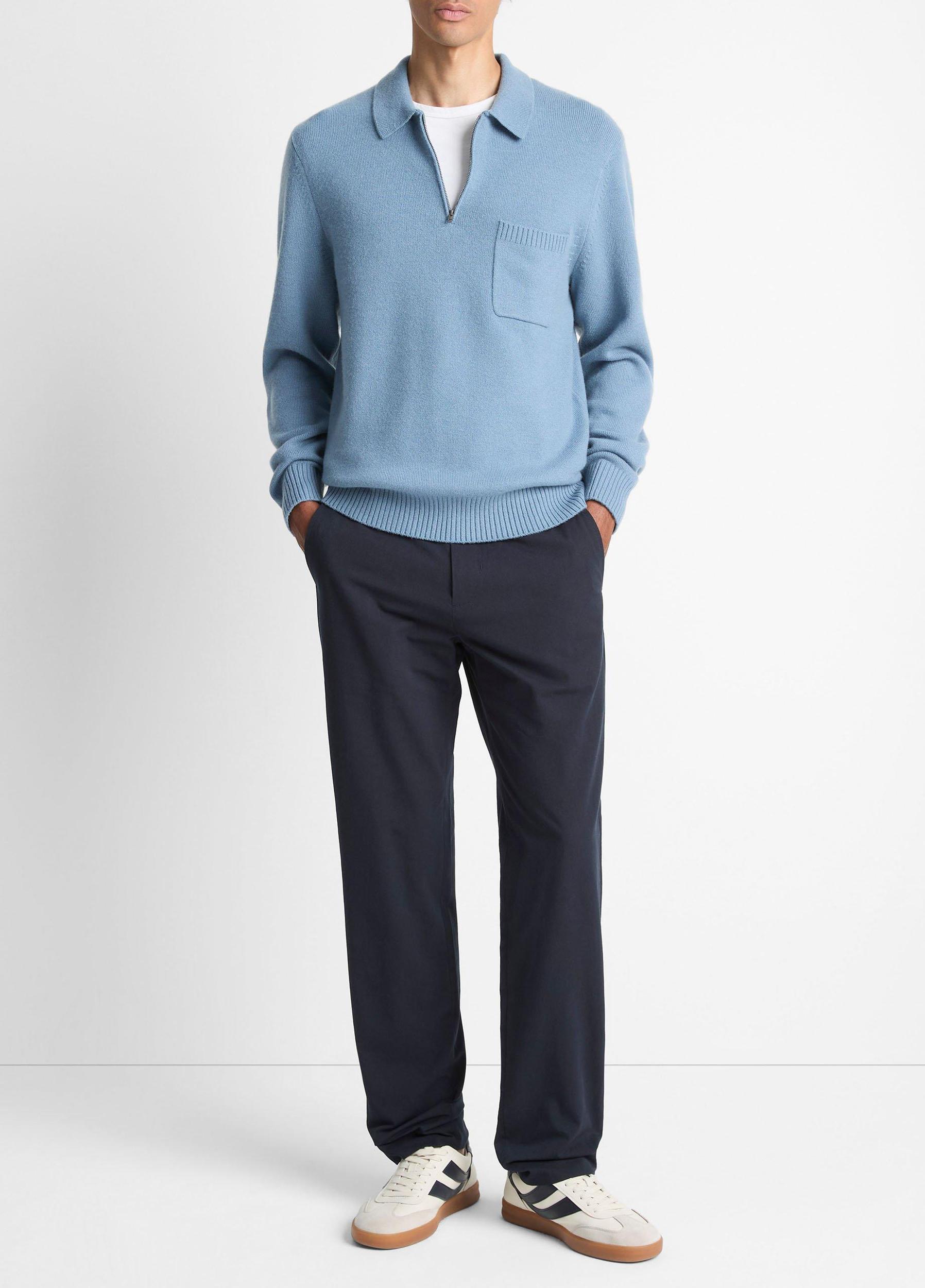 Wool & Cashmere-Blend Quarter-Zip Polo Sweater Product Image