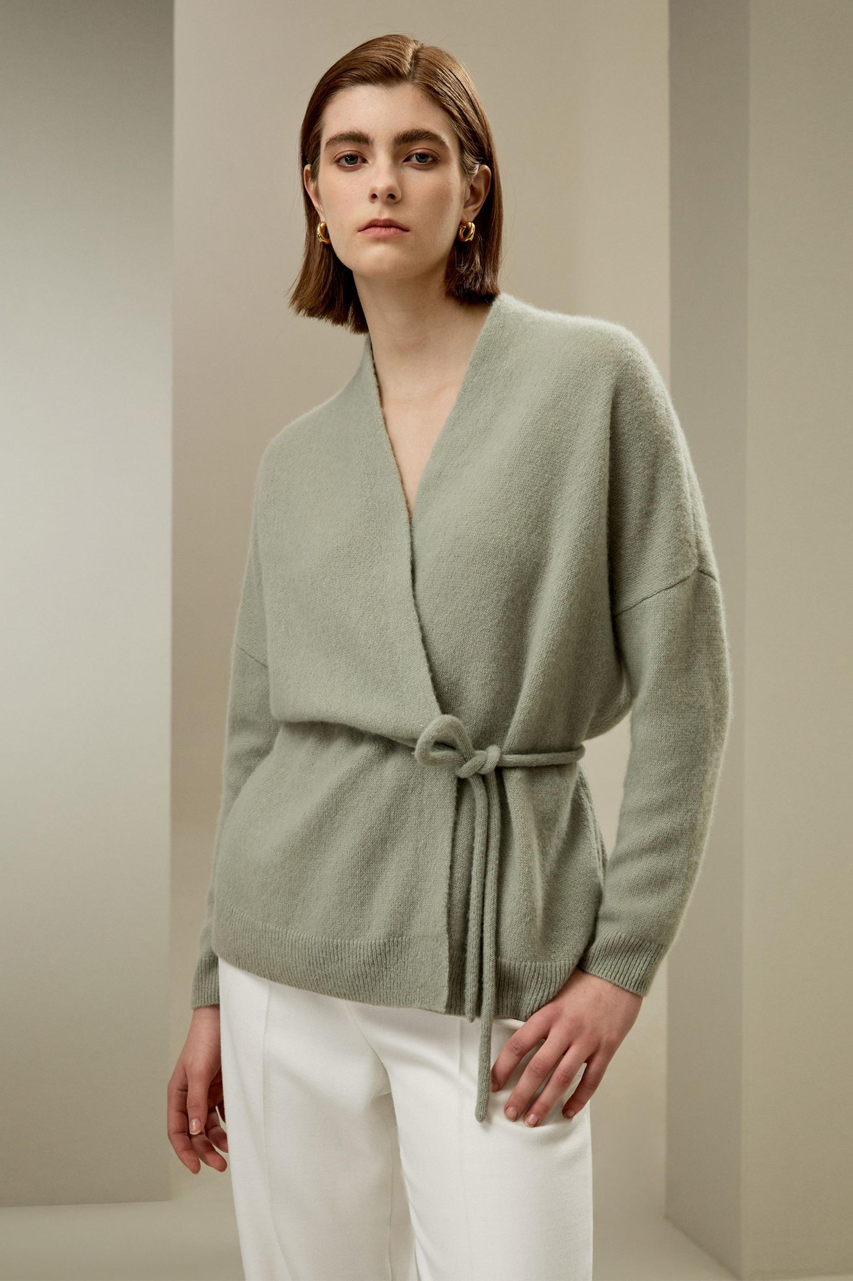 Lounge Wrap Knit Cardigan Product Image