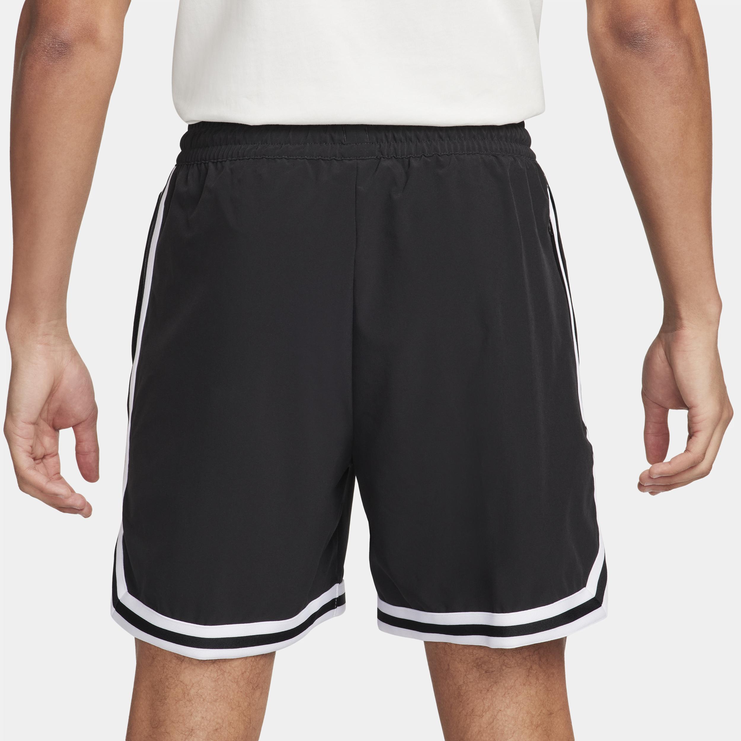 Nike Mens Dri-FIT DNA UV Woven 6 Basketball Shorts in Black/White Product Image