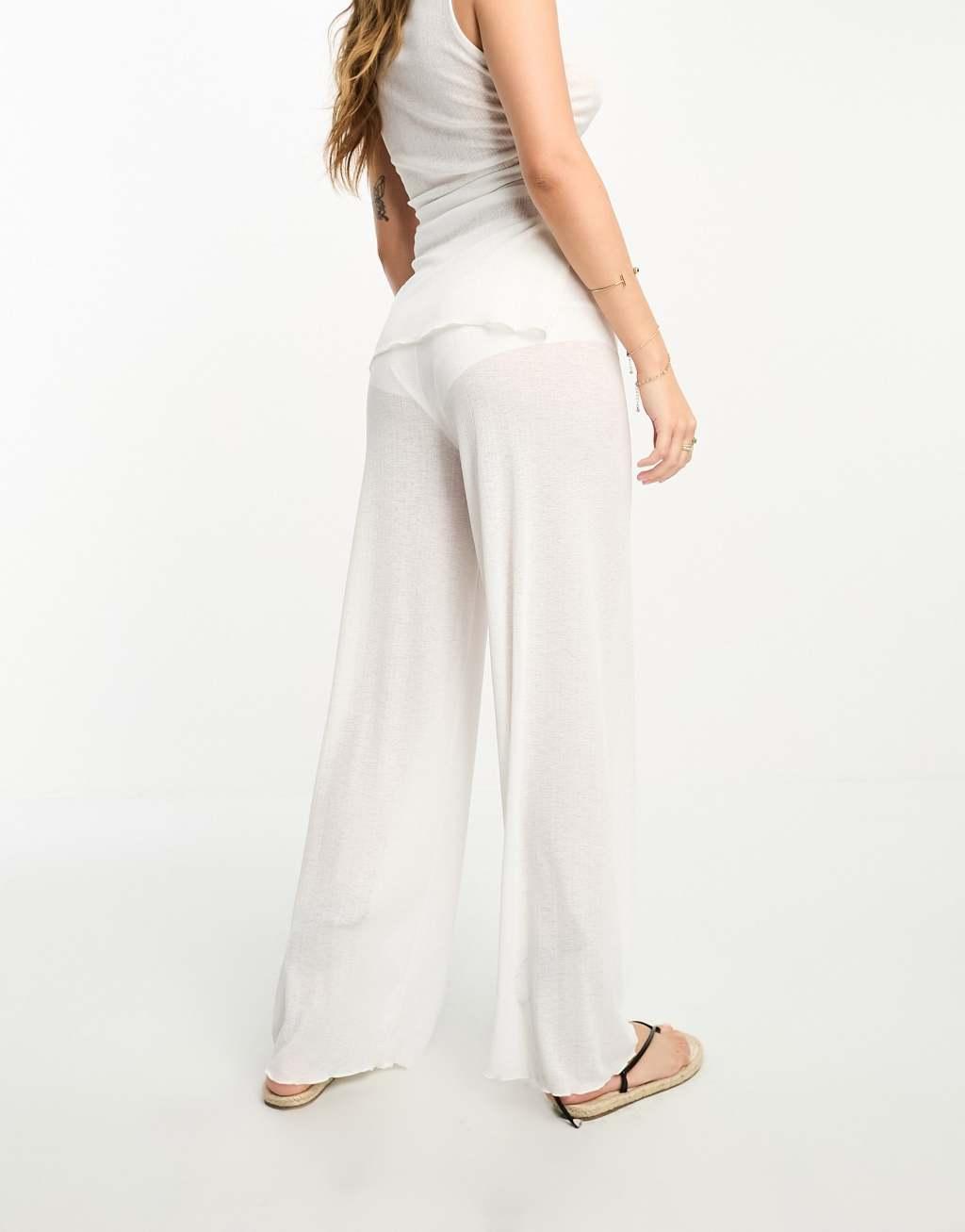 Pull & Bear textured sheer pants Product Image