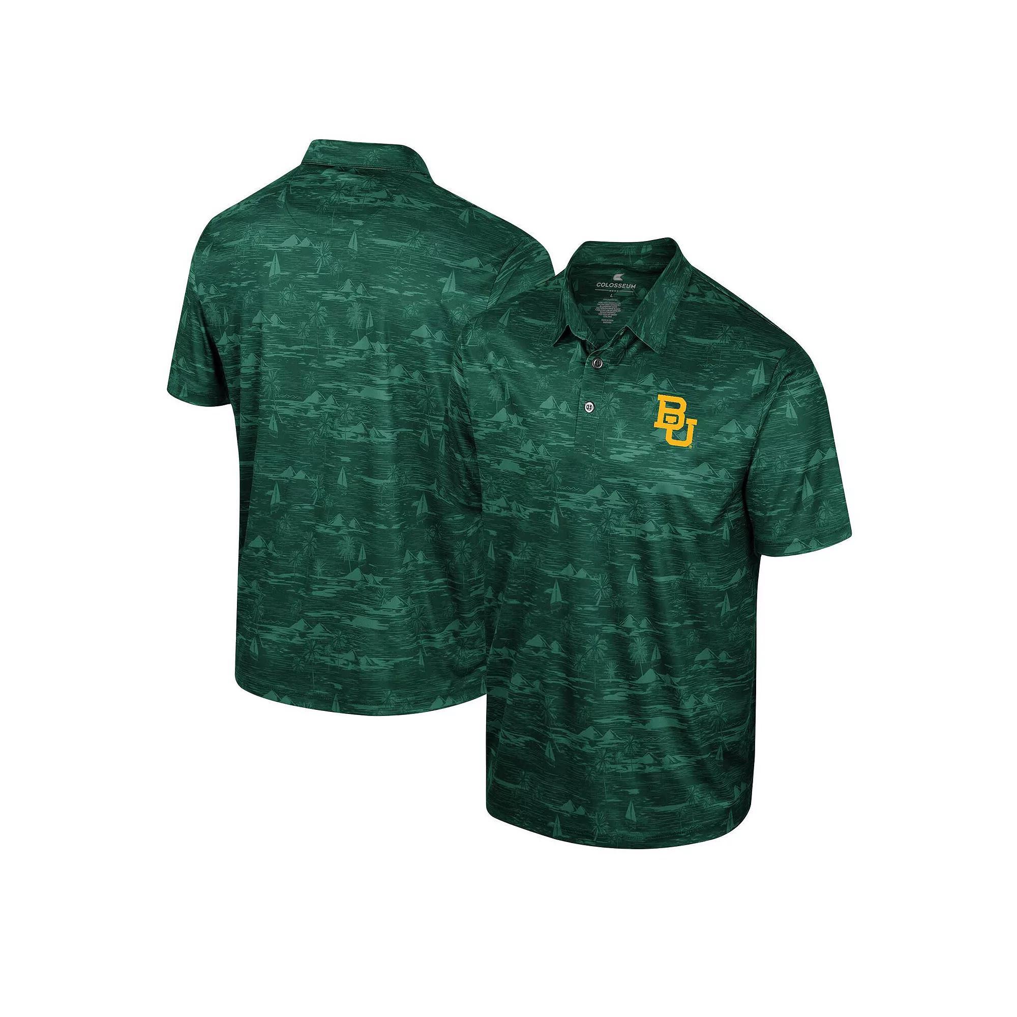 Men's Colosseum Green Baylor Bears Daly Print Polo, Size: XXL, Bay Green Product Image