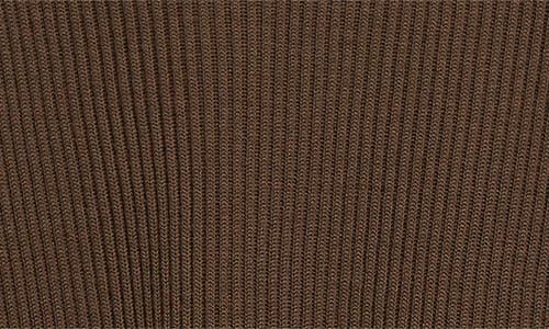 STONE ISLAND Compass Logo Virgin Wool Rib Crewneck Sweater In Walnut Product Image
