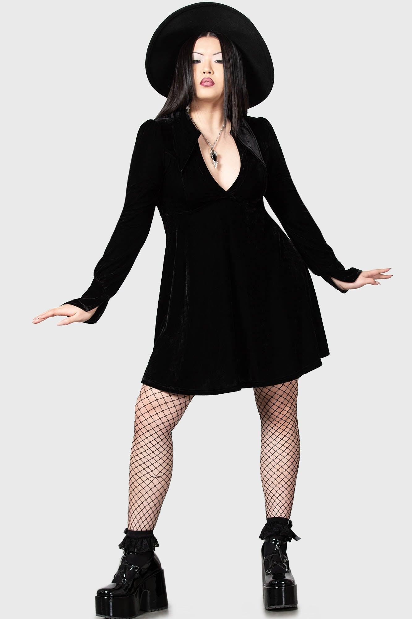 Hecate Velvet Plunge Dress - Resurrect Female Product Image
