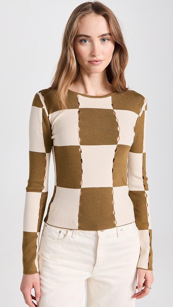 Moon River Checkerboard Sweater Top | Shopbop Product Image