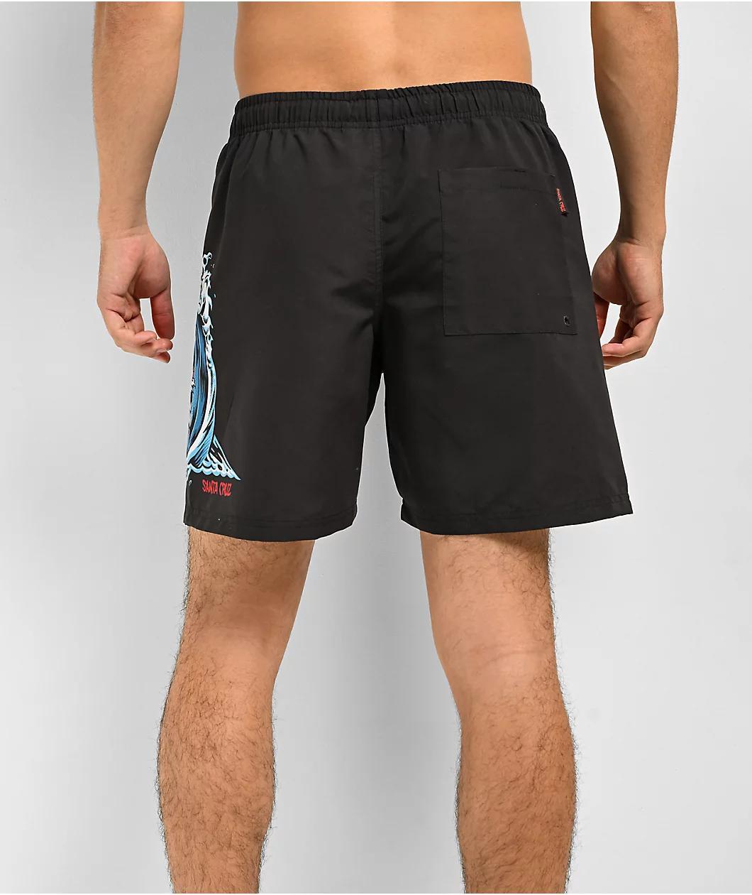 Santa Cruz Screaming Wave Black Board shorts Product Image