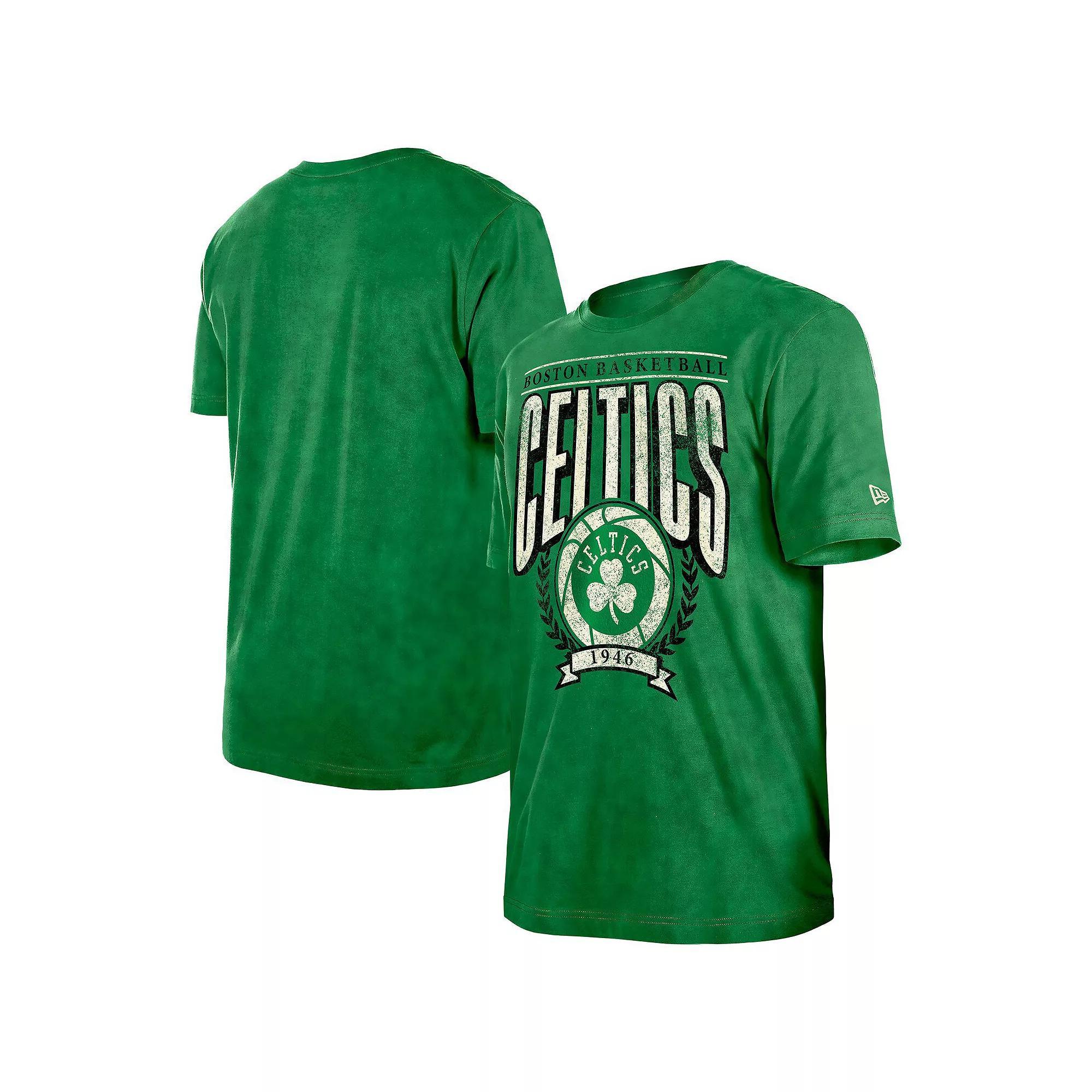 Men's New Era  Kelly Green Boston Celtics Hardwood Classics Oversized Boxy Mineral Wash T-Shirt, Size: Small Product Image
