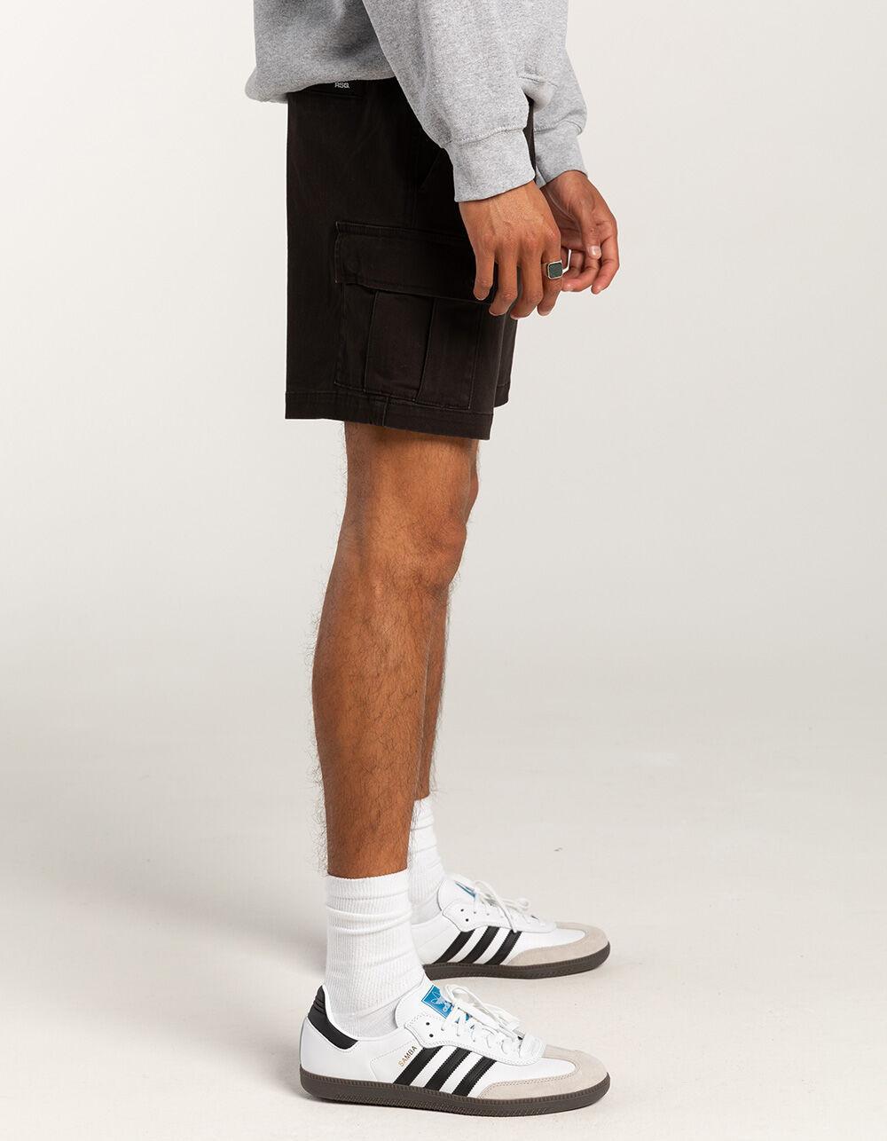 RSQ Mens Cargo Twill Pull On Shorts - BLACK Product Image