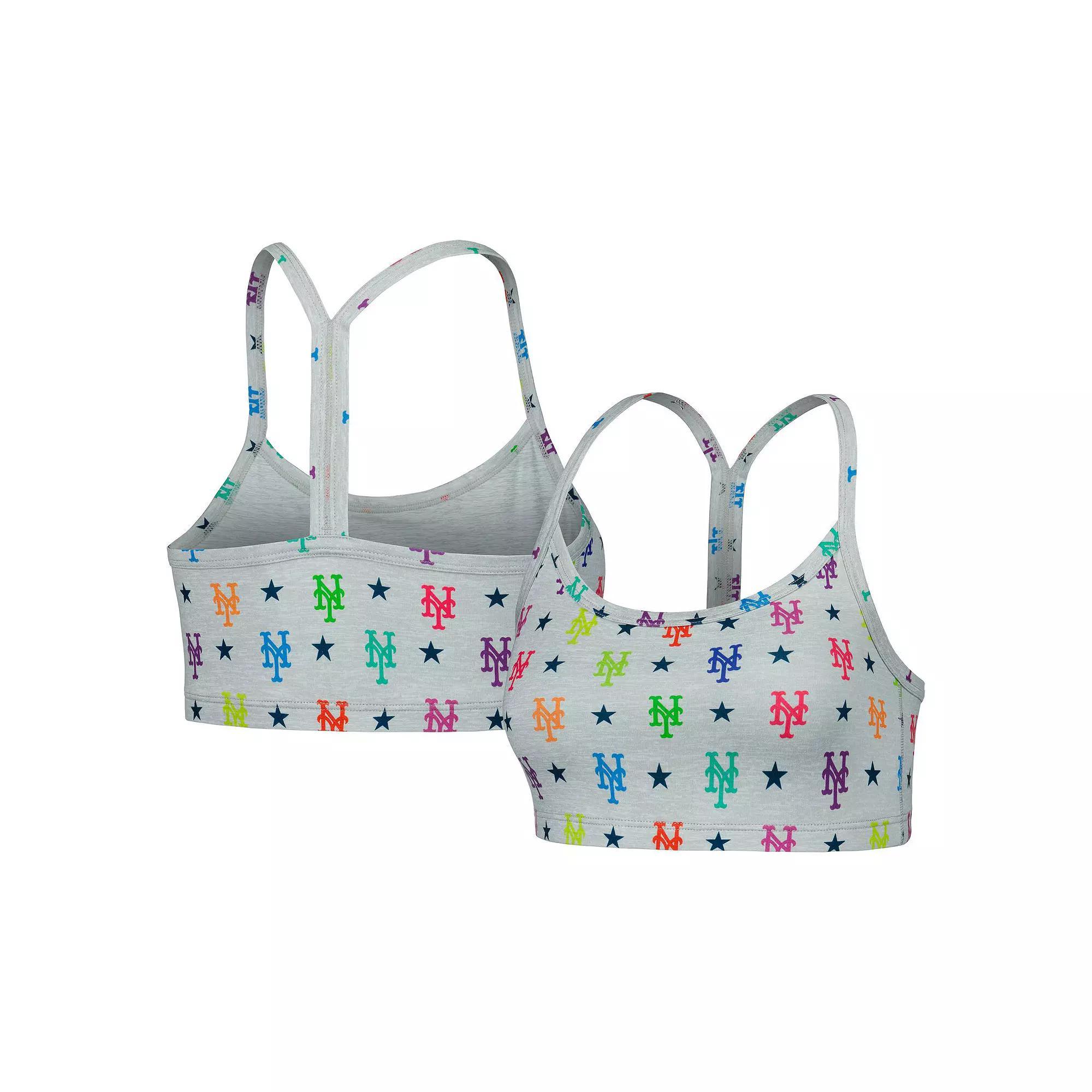 Women's Gray New York Mets TLC Rainbow Bra, Size: Small, Grey Product Image