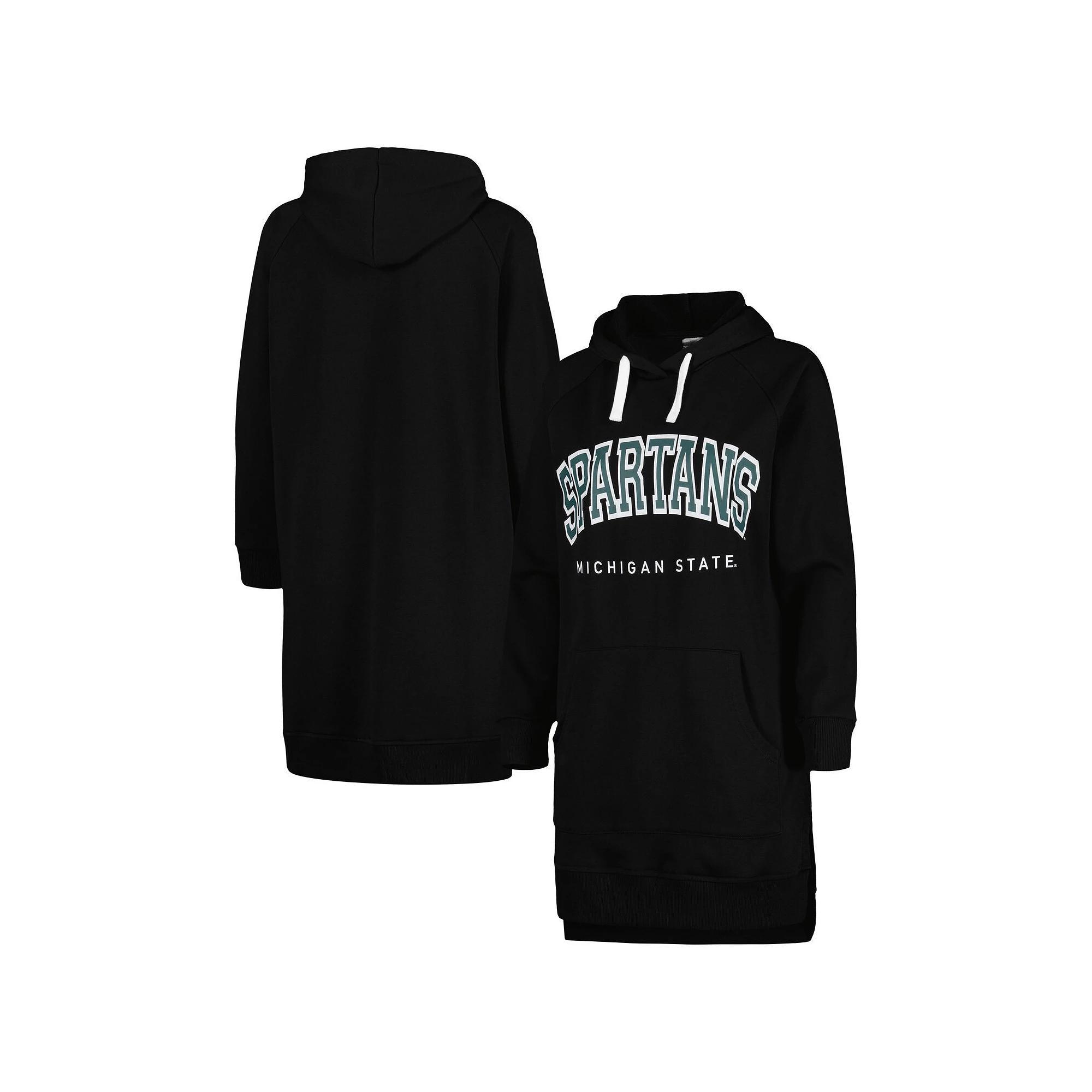 Women's Gameday Couture Black Michigan State Spartans Take a Knee Raglan Hooded Sweatshirt Dress, Size: Small Product Image