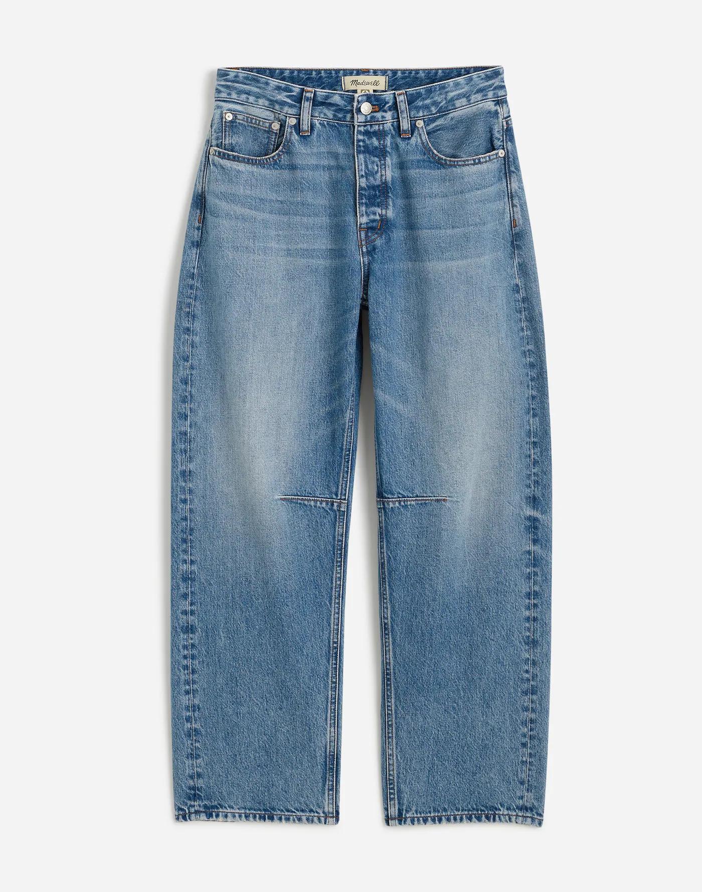 The Curvy Darted Barrel-Leg Jean in Dobbins Wash Product Image