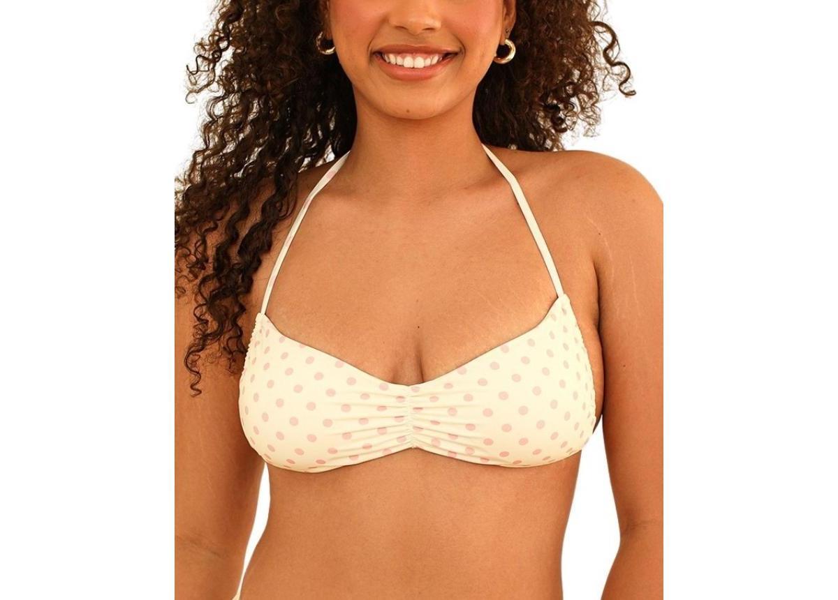 Dippin' Daisy's Women's Christina Tie Bandeau Bikini Top in Yellow/Green - Product Image