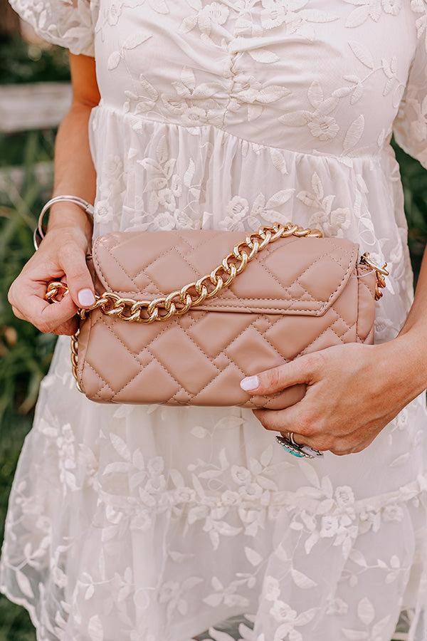 Chic Enterprise Faux Leather Purse in Warm Taupe Product Image