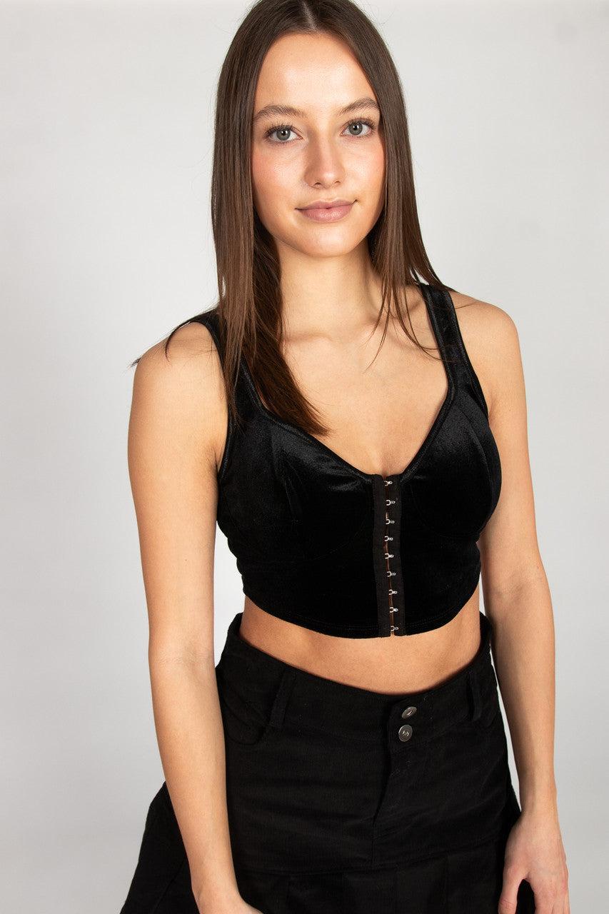 Velvet Hook & Eye Crop Top Product Image