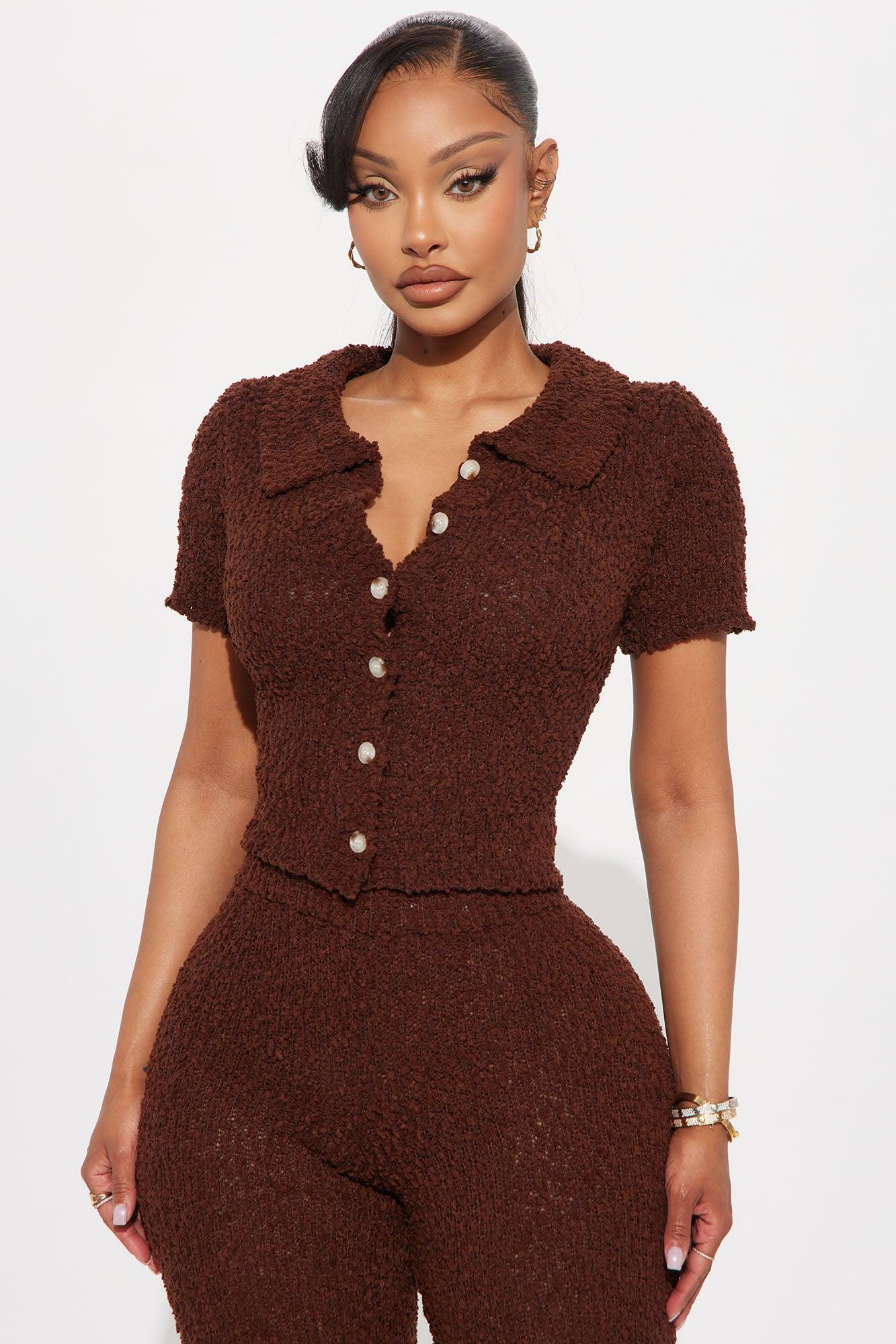 Raven Cozy Pant Set - Brown Product Image